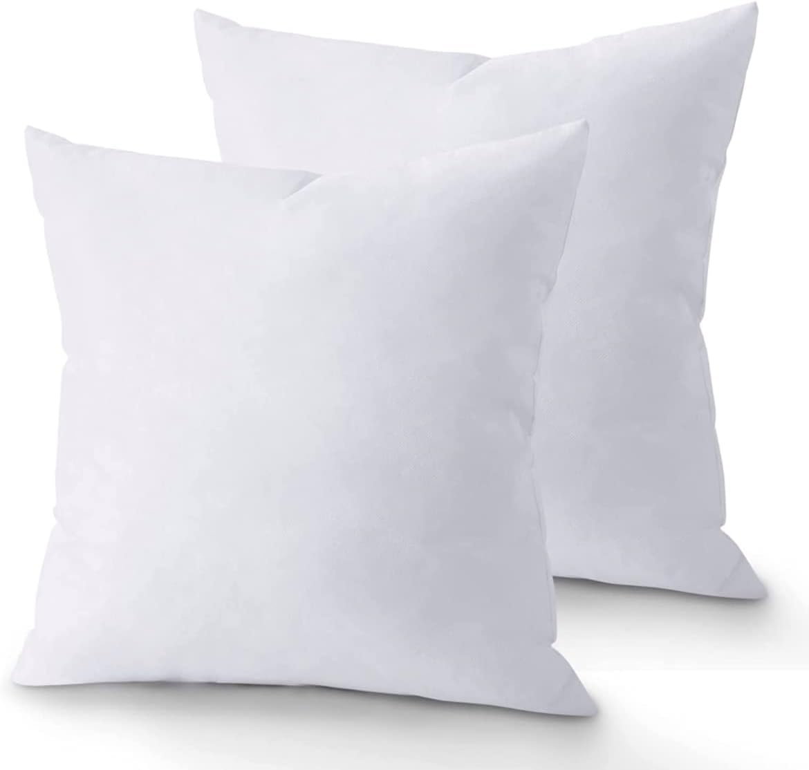 QUBA LINEN 18 x 18 Throw Pillow Insert – Pack of 2 White, Down Alternative Pillow Inserts for Decorative Pillow Covers, Throw Pillows for Bed, Couch Pillows for Living Room (Pack of 2)