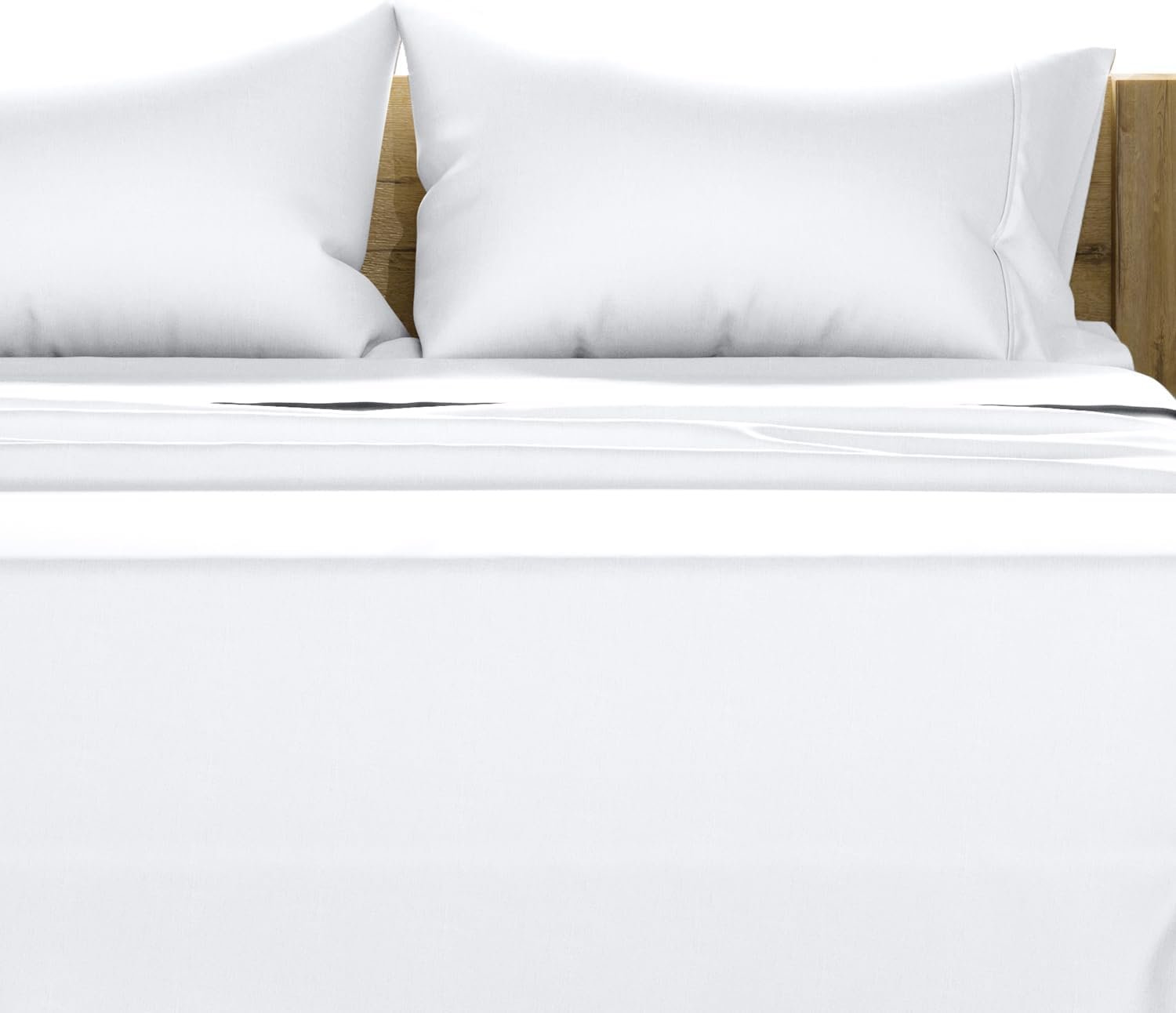 TEXAS LINEN CO. 100% Egyptian Cotton Queen Sheets Set – Luxury 1500 Series Couture Comfortin’ Collection Egyptian Cotton Sheets Queen Size Bed Set (4 PC, White), 17″ Deep Pocket, Hotel Bedding Set