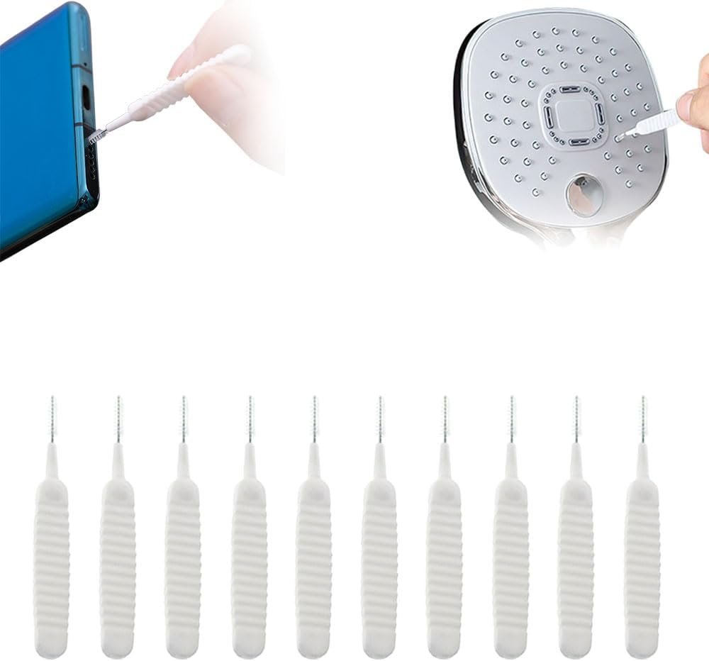 Shower Head Cleaning Brush for Small Holes, 2026 New Anti-Clogging Nozzle Brush for Shower Head,Phone Hole Pore Gap, Household Bathroom Accessory, Multifunctional Crevice Tiny Cleaning Brushes (10PC)