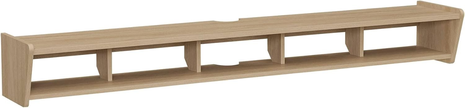 Walker Edison Zee Modern Floating Mounted Minimalist TV Stand, 65 Inch Length, for TVs up to 70 Inches, Coastal Oak