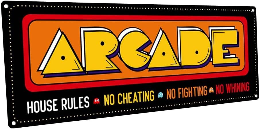 Homebody Accents Retro Arcade 6″x16″ Metal Sign, Indoor