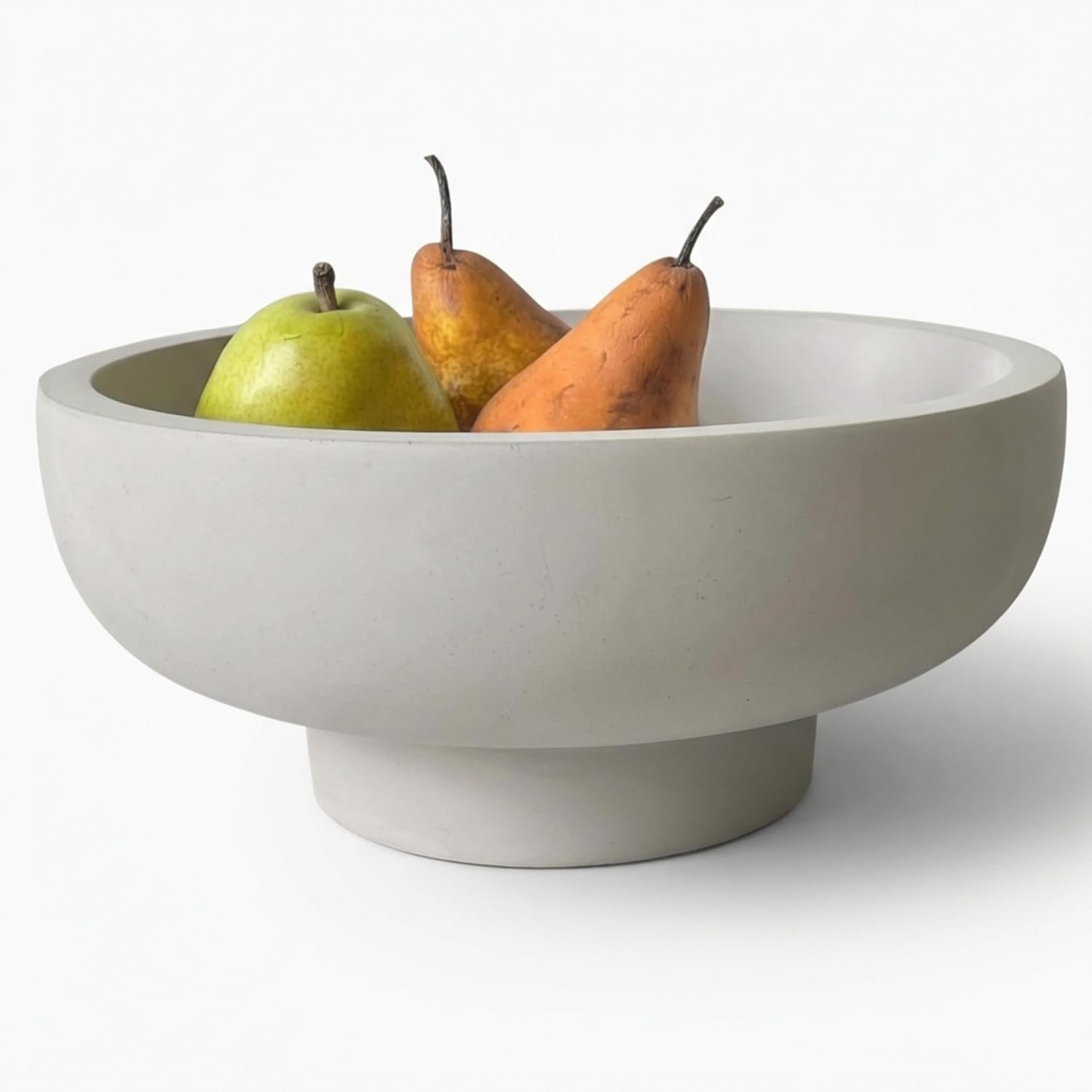OAKOA Concrete Fruit Bowl for Kitchen Counter – Large Decorative Bowls for Home Decor – Modern Key Bowl for Entryway Table – Pedestal Bowl for Keys