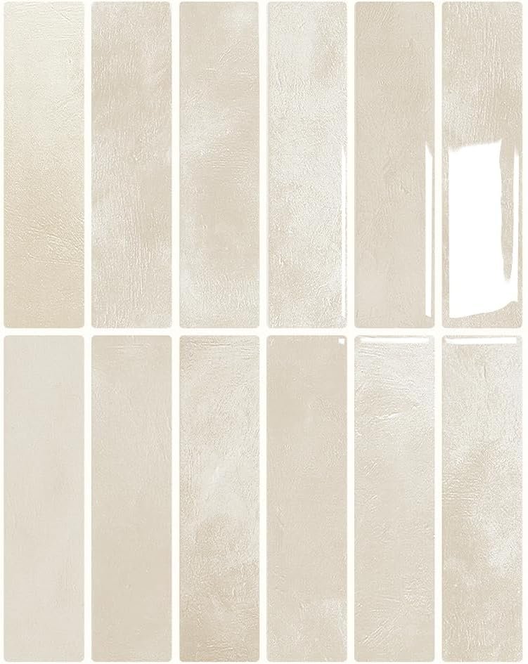 Peel and Stick Backsplash 3D Wall Tiles,Self-Adhesive,Oil Proof,Waterproof, Removable Wall Panels for Kitchen & Bathroom,Modern Design, Easy Install (10.7ft，12×9 inch,14 Pack) (Beige)