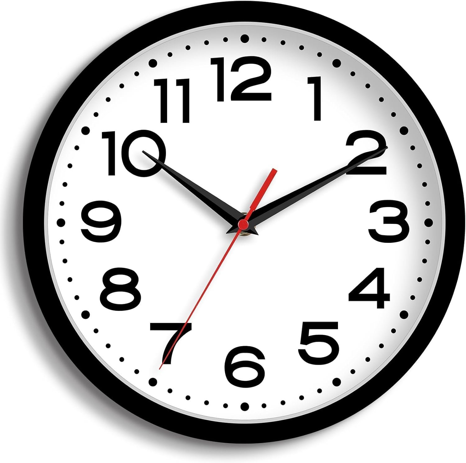 Roymnie Wall Clock Silent Non-Ticking Modern Clock Battery Operated 14 Inch Classic Analog Decorative for Classroom, Living Room, Office, Bedroom, School, Hotel (Black)