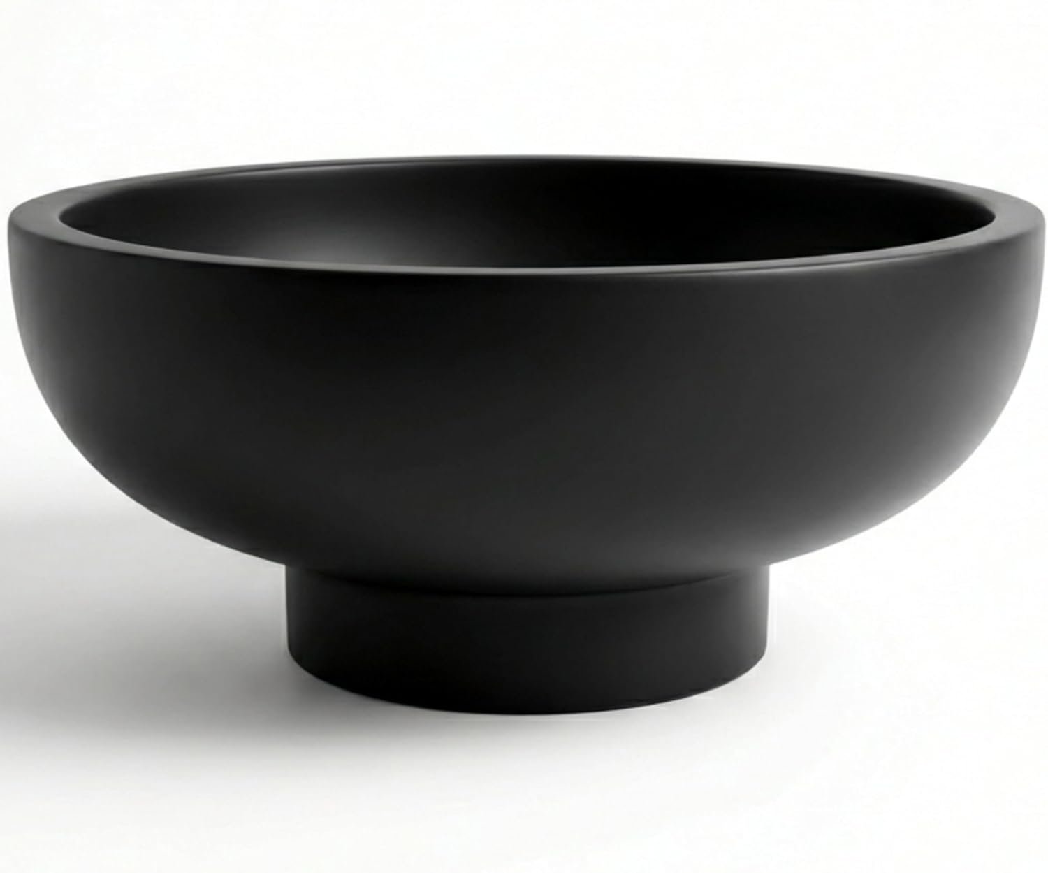 OAKOA Concrete Black Decorative Bowl for Home Decor – Black Fruit Bowl – Modern Pedestal Coffee Table Bowl for Entryway Table