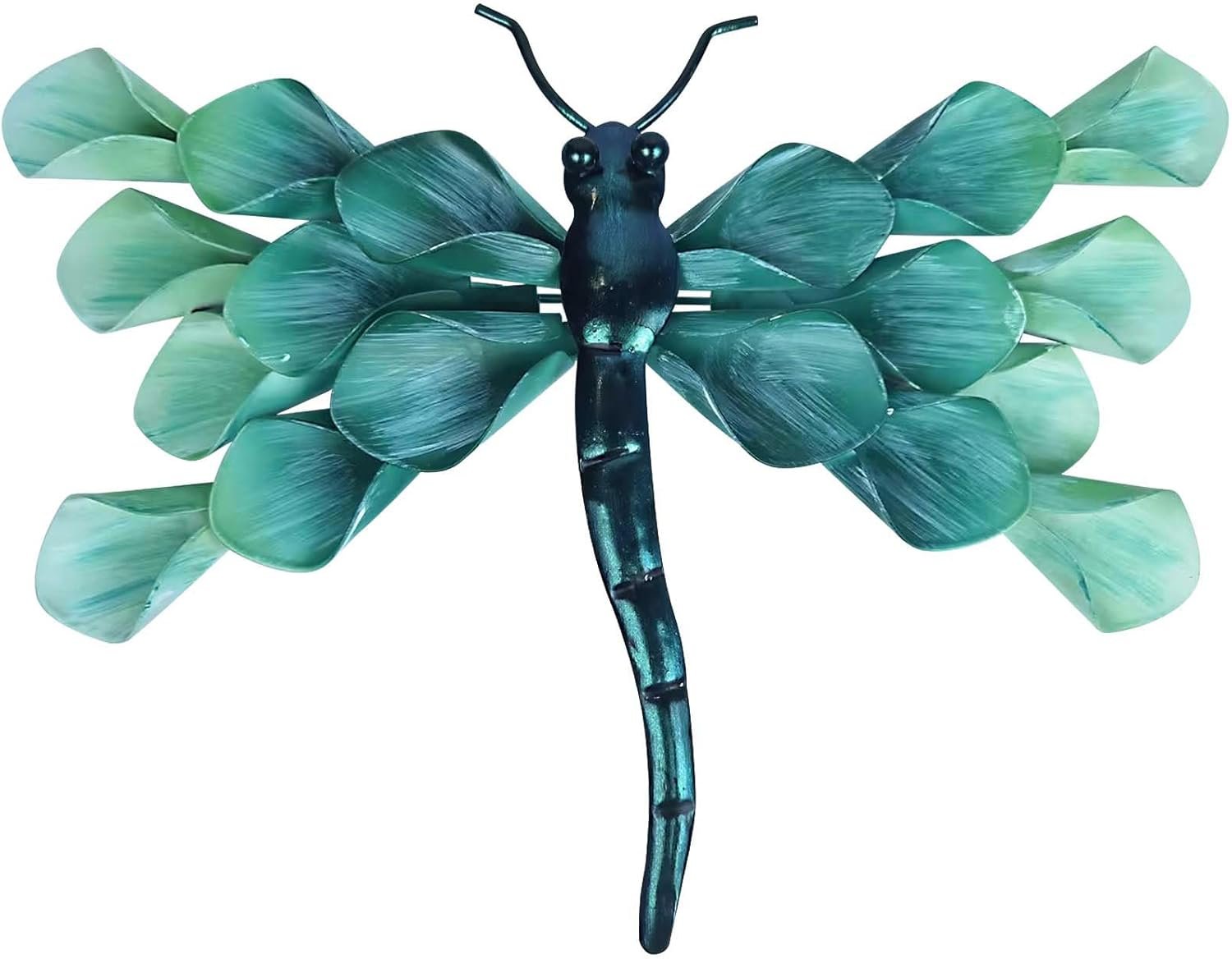 LIFFY Metal Dragonfly Wall Decor Handmade – Outdoor Metal Wall Art Decor for Patio Garden Fence Living Room, Bedroom, Dragonfly Gifts