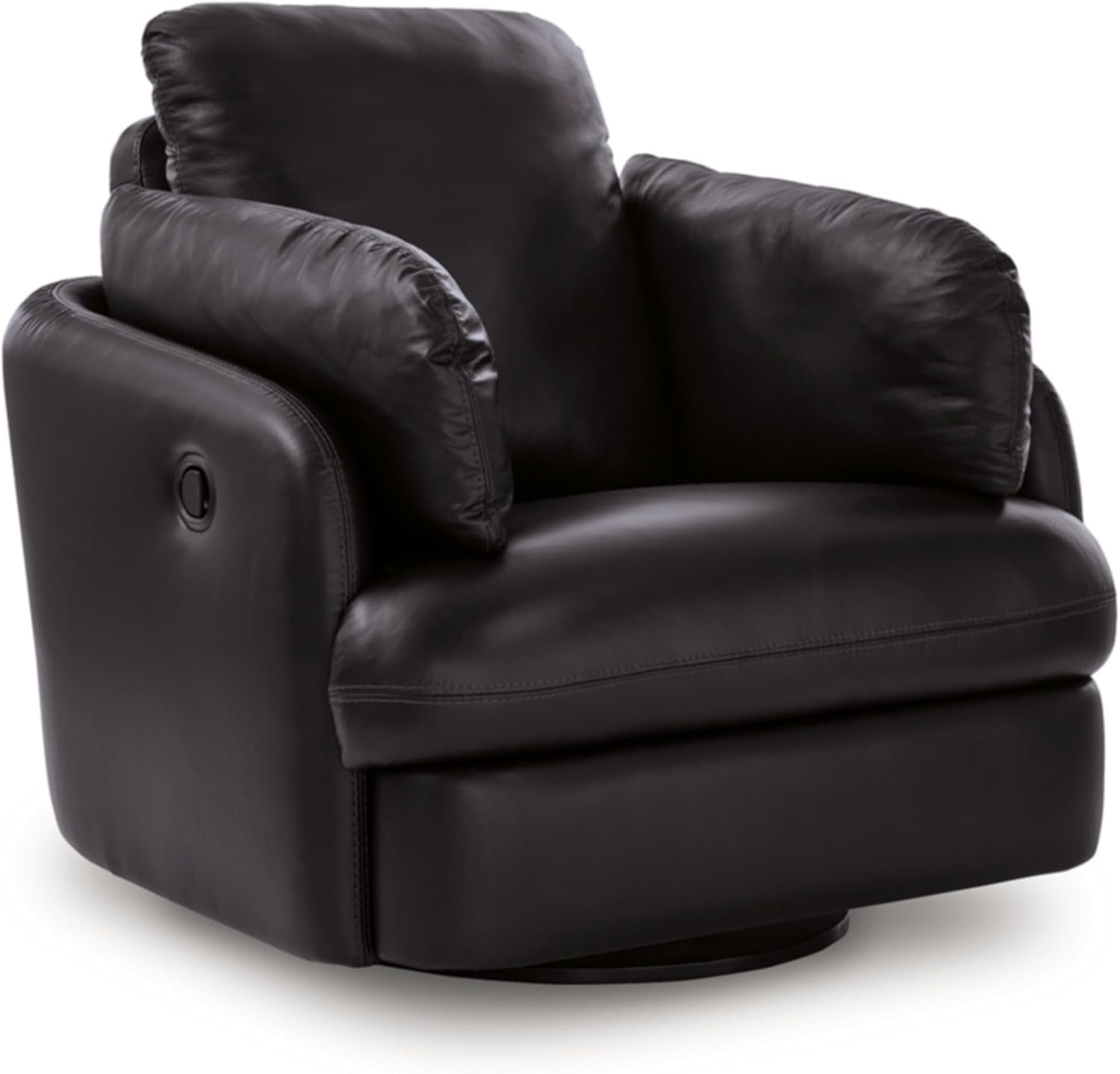 Signature Design by Ashley ModMax II Contemporary Leather Match One-Pull Swivel Glider Recliner, Black
