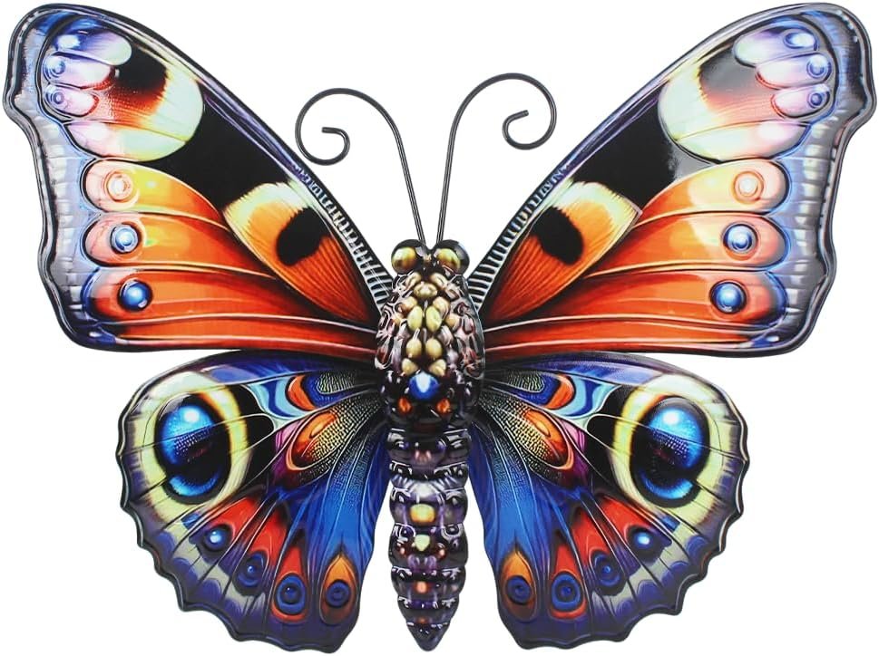 VEWOGARDEN Butterfly Wall Decor, Large Outdoor Metal Hanging Wall Art for Home Outside Patio Garden Fence Decorations