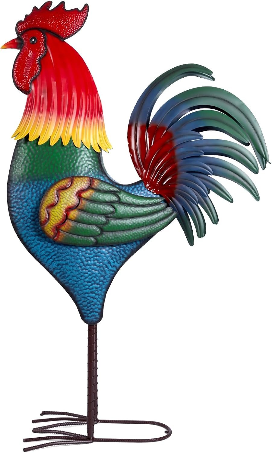 Backyard Expressions Rooster Décor Garden Statue – Chicken Yard Art Sculpture Outdoor – 63 Inch
