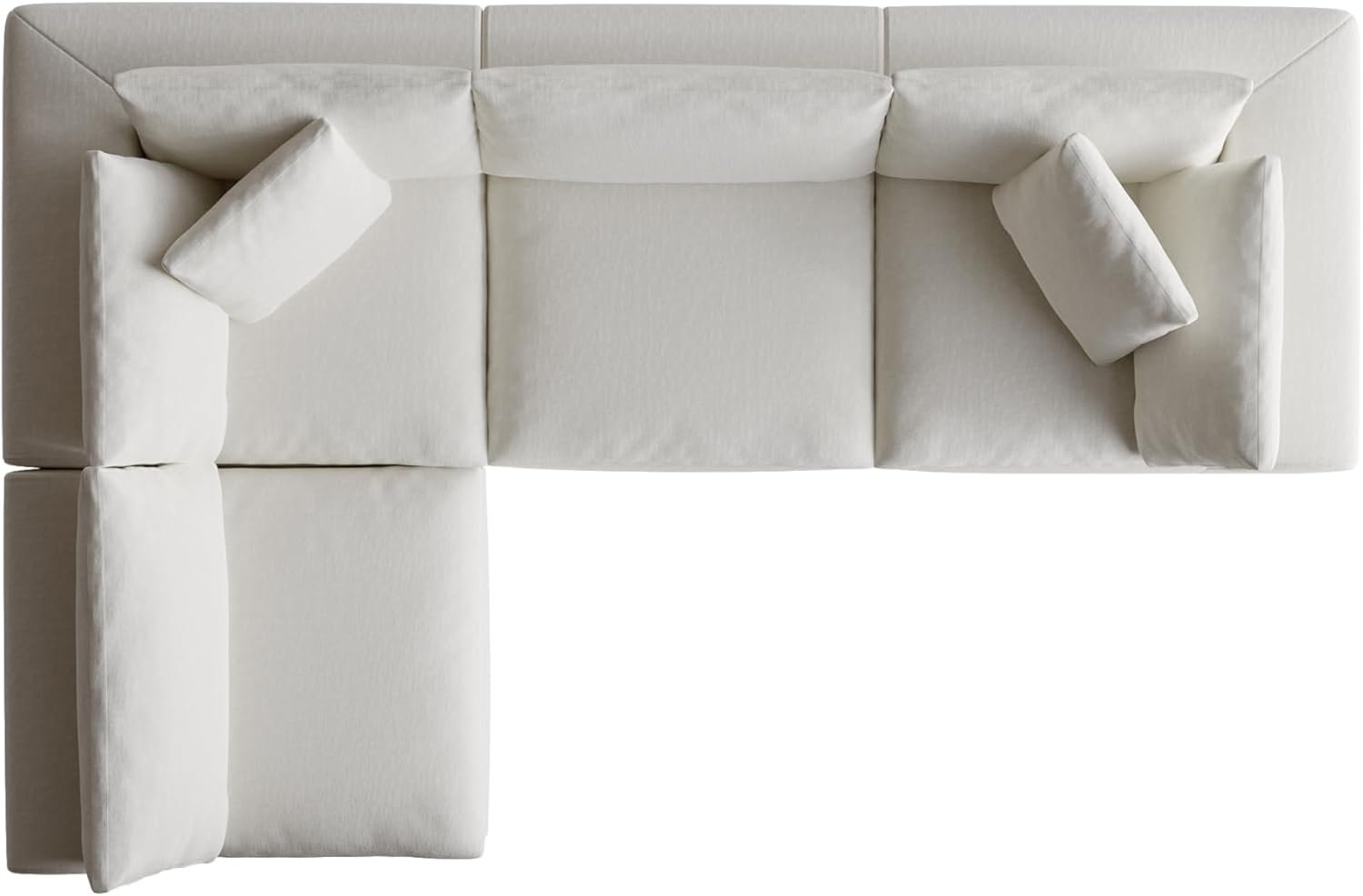 130″ Oversized Boneless Cloud Couch, 4-Seater Washable Fabric Sleeper Sofa, White