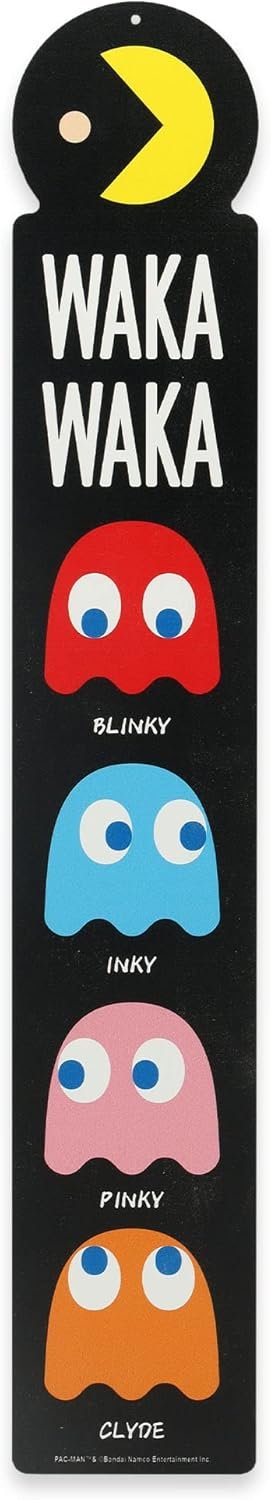 Pac-Man Waka Waka Metal Sign – Fun Pac-Man Wall Decor for Game Room or Man Cave