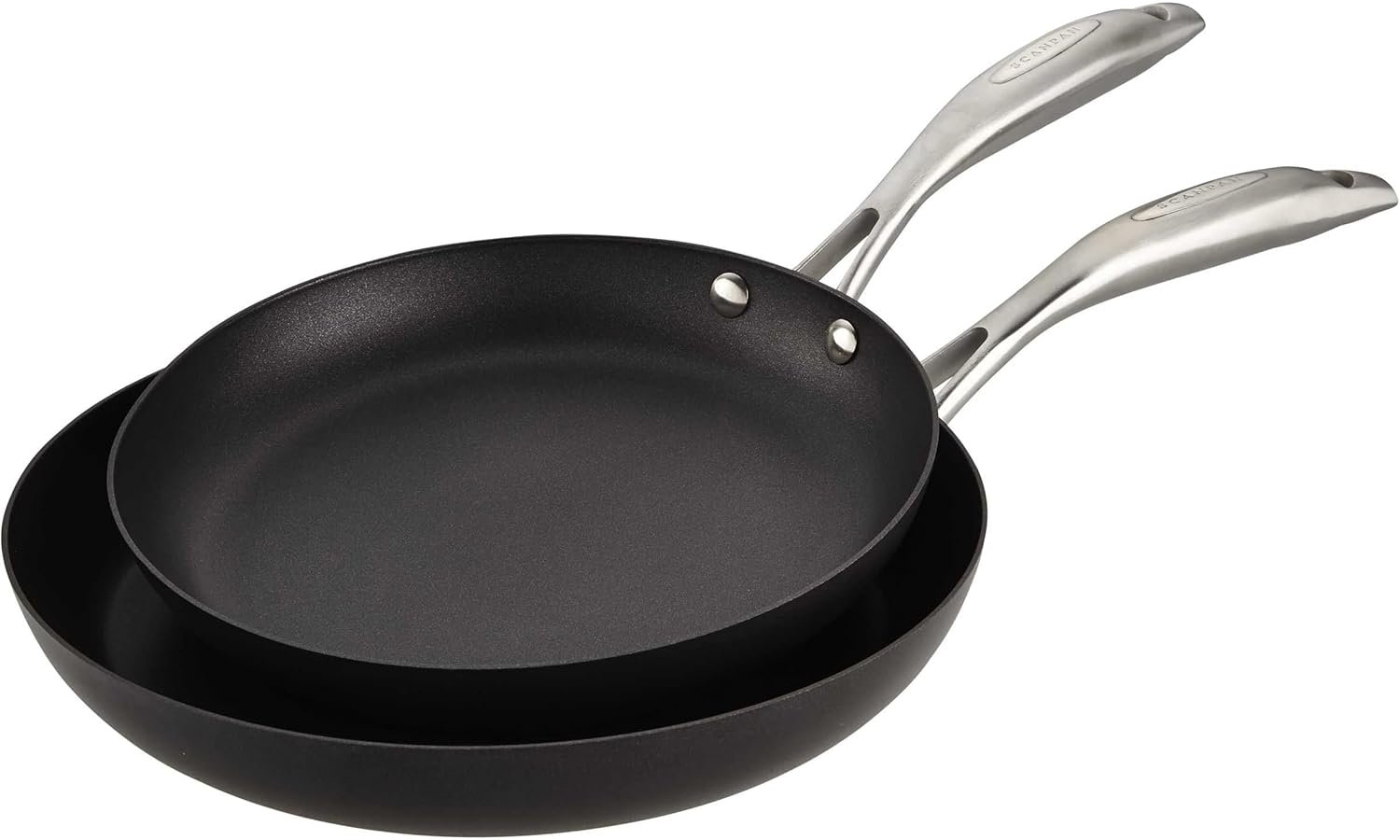 Scanpan Pro IQ 2 piece Nonstick Fry Pan Set (Included 9.5″ & 11″ Fry Pans) – Compatible with All Cooktops, Induction Ready, Metal Utensil Safe, Oven Safe to 500°F, Dishwasher Safe