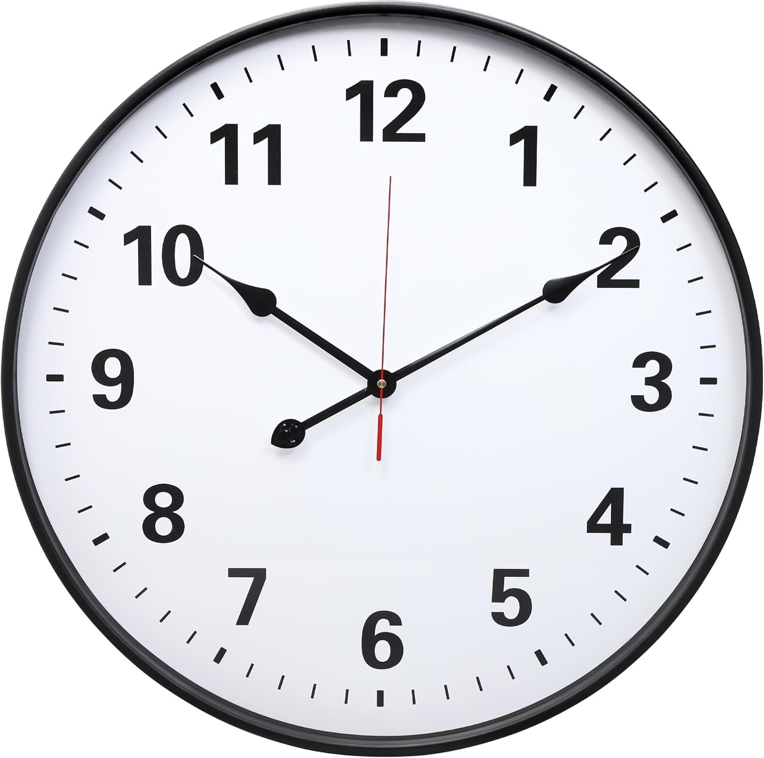 LEIKE Metal Large Wall Clock 24IN Black, Retro Silent Quartz Battery Operated, Decorative for Patio, Kitchen, Living Room, Bedroom, Pool