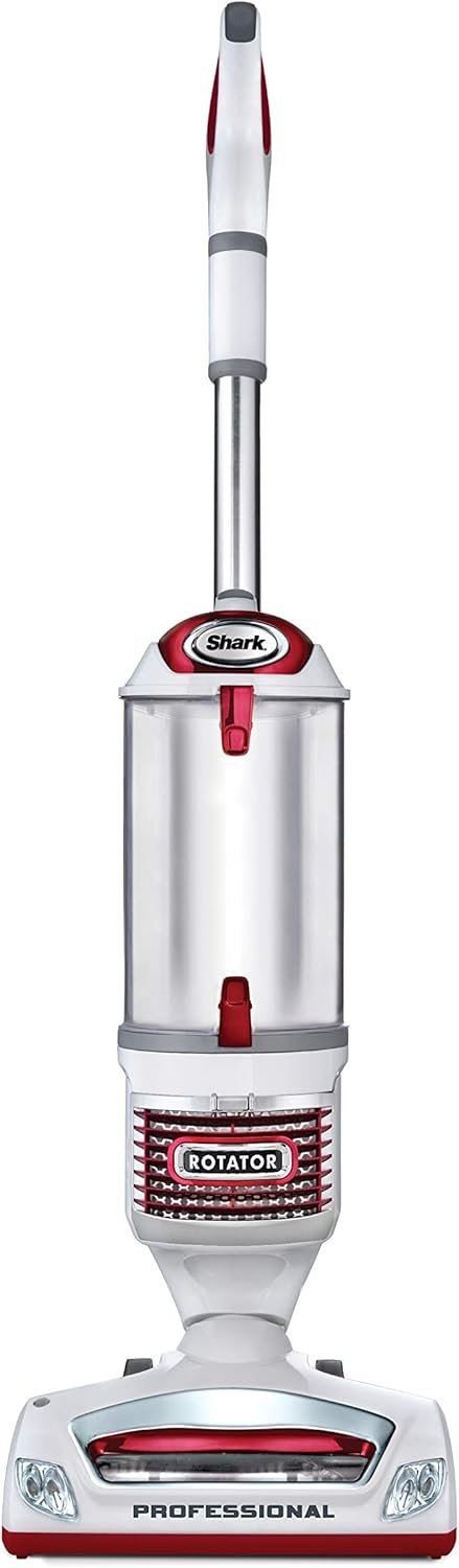 Shark Upright Vacuum Cleaner | Rotator Lift-Away | Pet Hair, Carpet & Hard Floor Cleaning | Dusting Brush, Upholstery & Crevice Tools | HEPA Filter | Swivel Steering | Headlights | White/Red | NV501