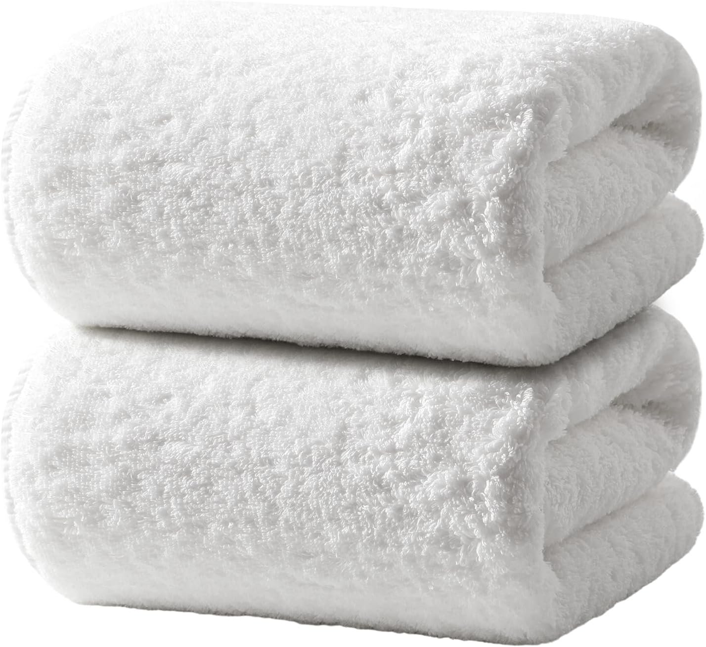 REDKISS Ultra-Plush Bath Towel Set – 900GSM Premium Thick Cotton for Bathroom & Spa, Super Absorbent Bath with No Shedding (2-Piece Bath Twoel Set for Adults, Luxury Hotel & Home Use)-White