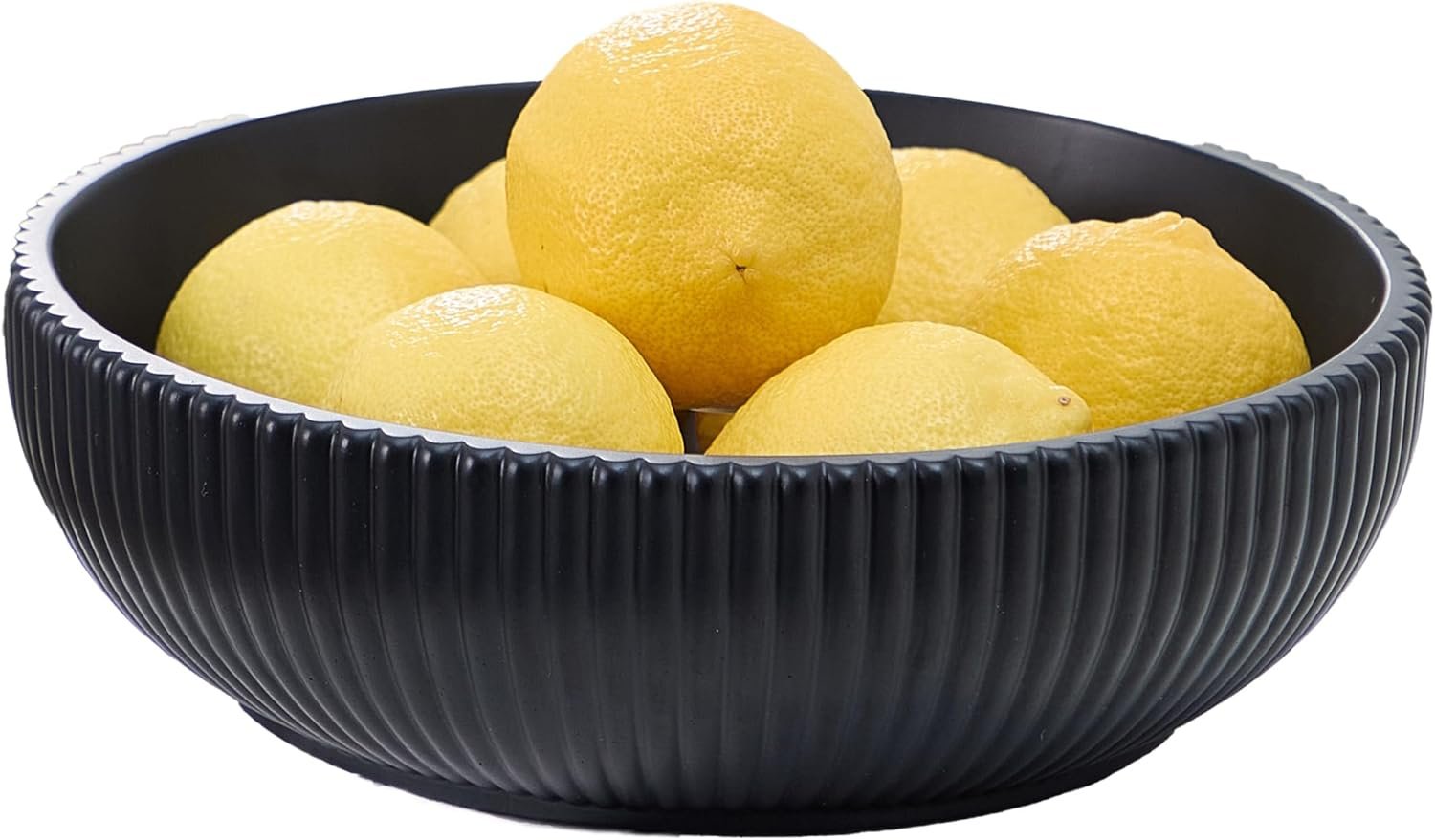 Aotea Crafts – Concrete Black Fruit Bowl for Kitchen Counter – Decorative Modern Industrial, Minimalist Fruit & Centerpiece Bowl – Sealed & Durable – Handcrafted -10 inch
