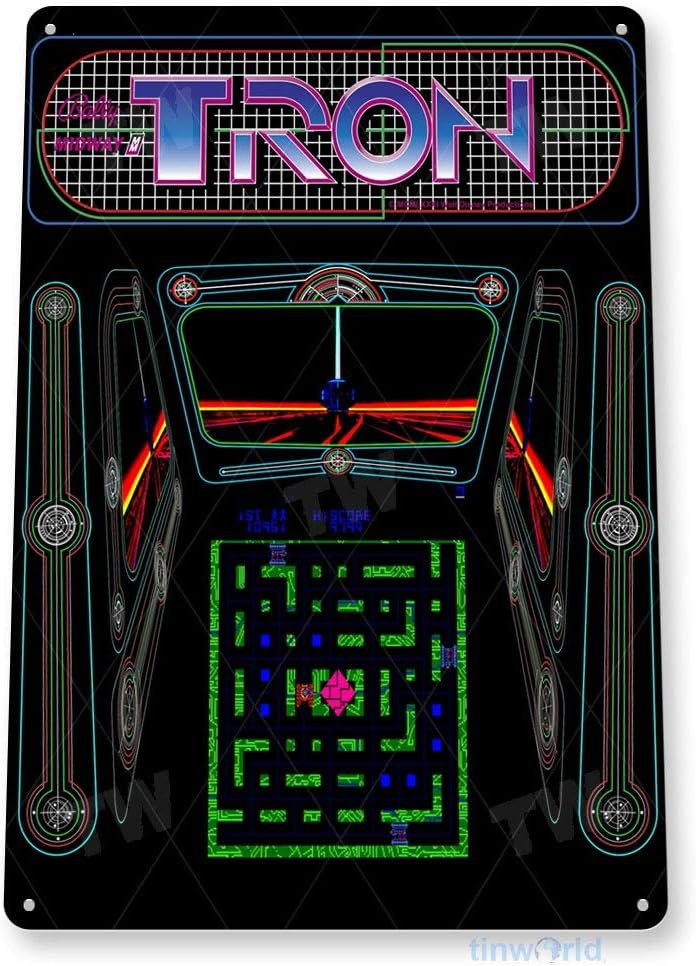 Tinworld Tin Sign: Tron Arcade Shop Game Room Art Marquee Console Metal Decor A654