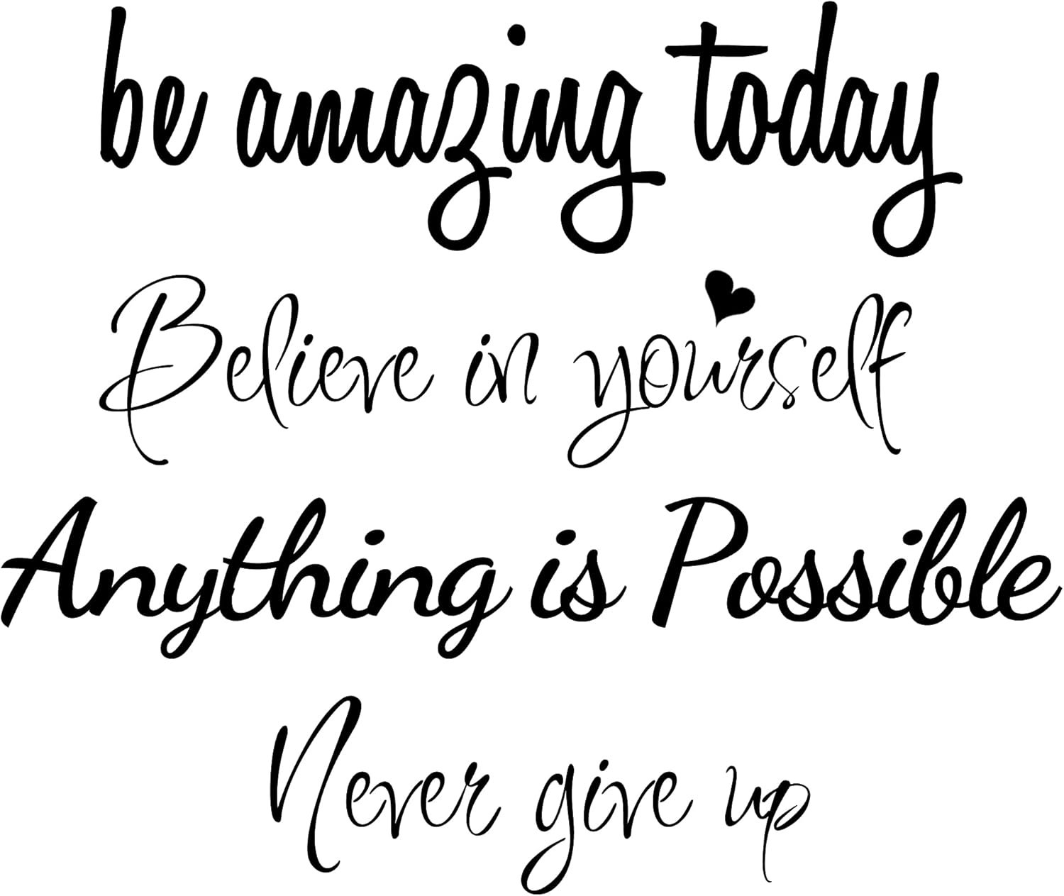 Sinekong Large Inspirational Quote Wall Decals, Removable Positive Saying Lettering Stickers, Motivational Word Decal Peel and Stick for Classroom Home Living Room Bedroom Office DIY Art Decor
