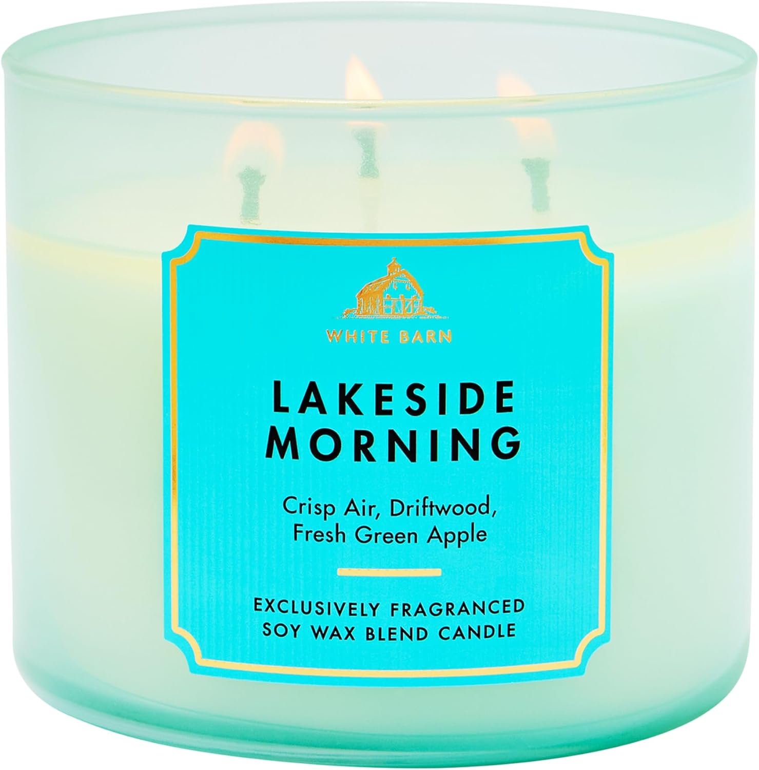 Bath & Body Works Lakeside Morning 3-Wick Candle – Scented Candle for At-Home Use – Long-Lasting, Room-Filling Fragrance – High Fragrance Oil Concentration – Soy Wax Blend