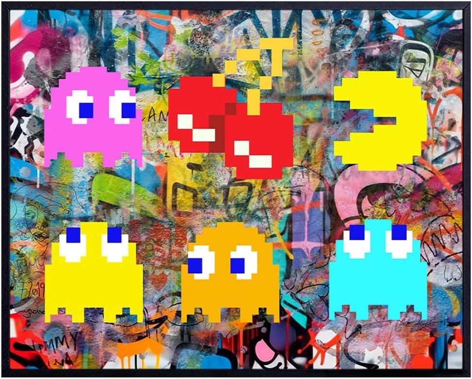 Video game Room Decor – Gaming Room Decor – Boys Bedroom, Man cave, Rec Room, playroom Wall Decor – Gamer Art Print – Graffiti Wall Art – Game Room Wall Decor – Arcade game Gaming Posters 8×10