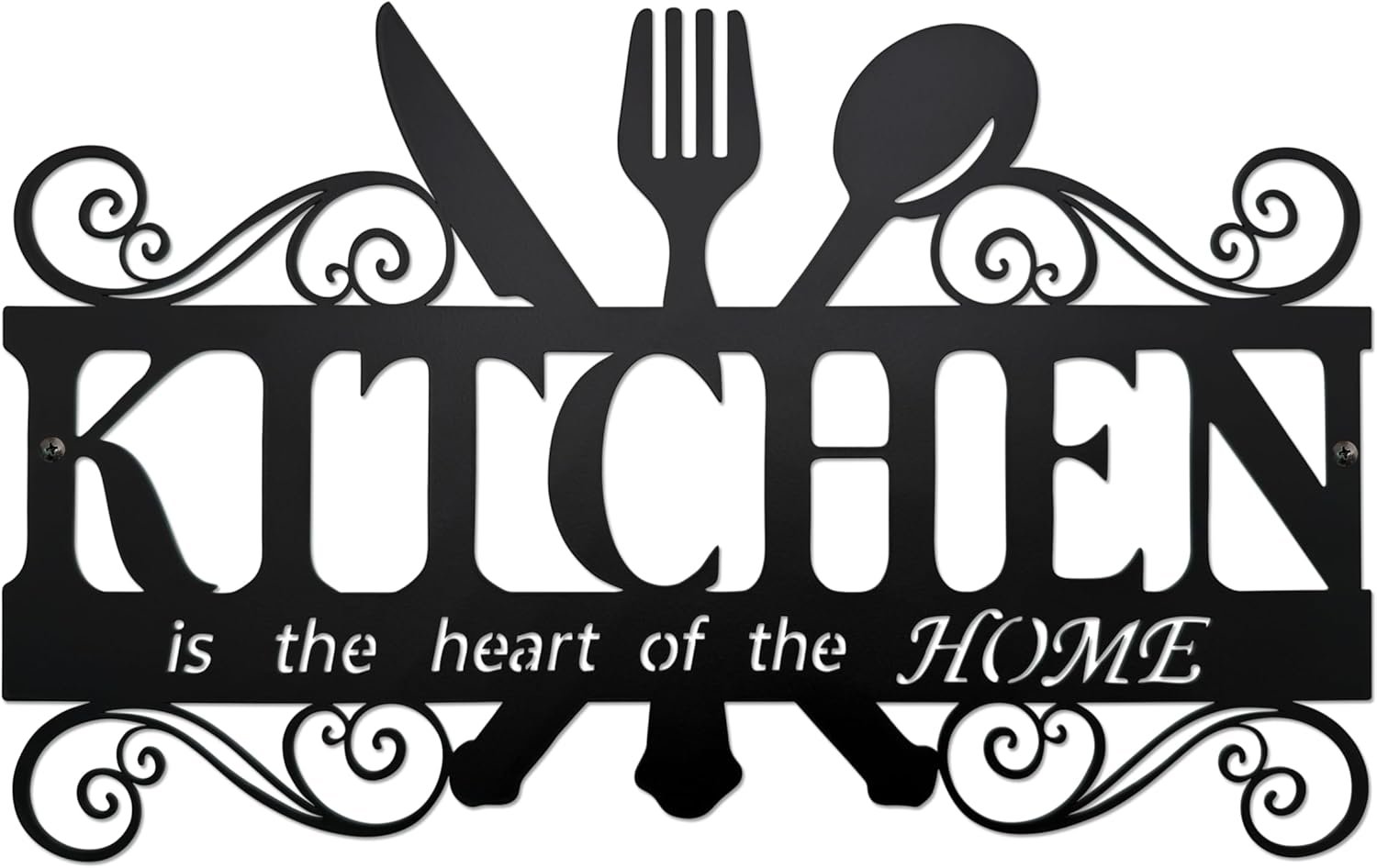 BiaGift Metal Kitchen Wall Decor,Kitchen Signs Decoraions For Wall,Rustic Kitchen Decor Sign,Country Farmhouse Decoration for Kitchen or Dining Room,13.8×8.8 Inches (Black),BiaGift1126-2