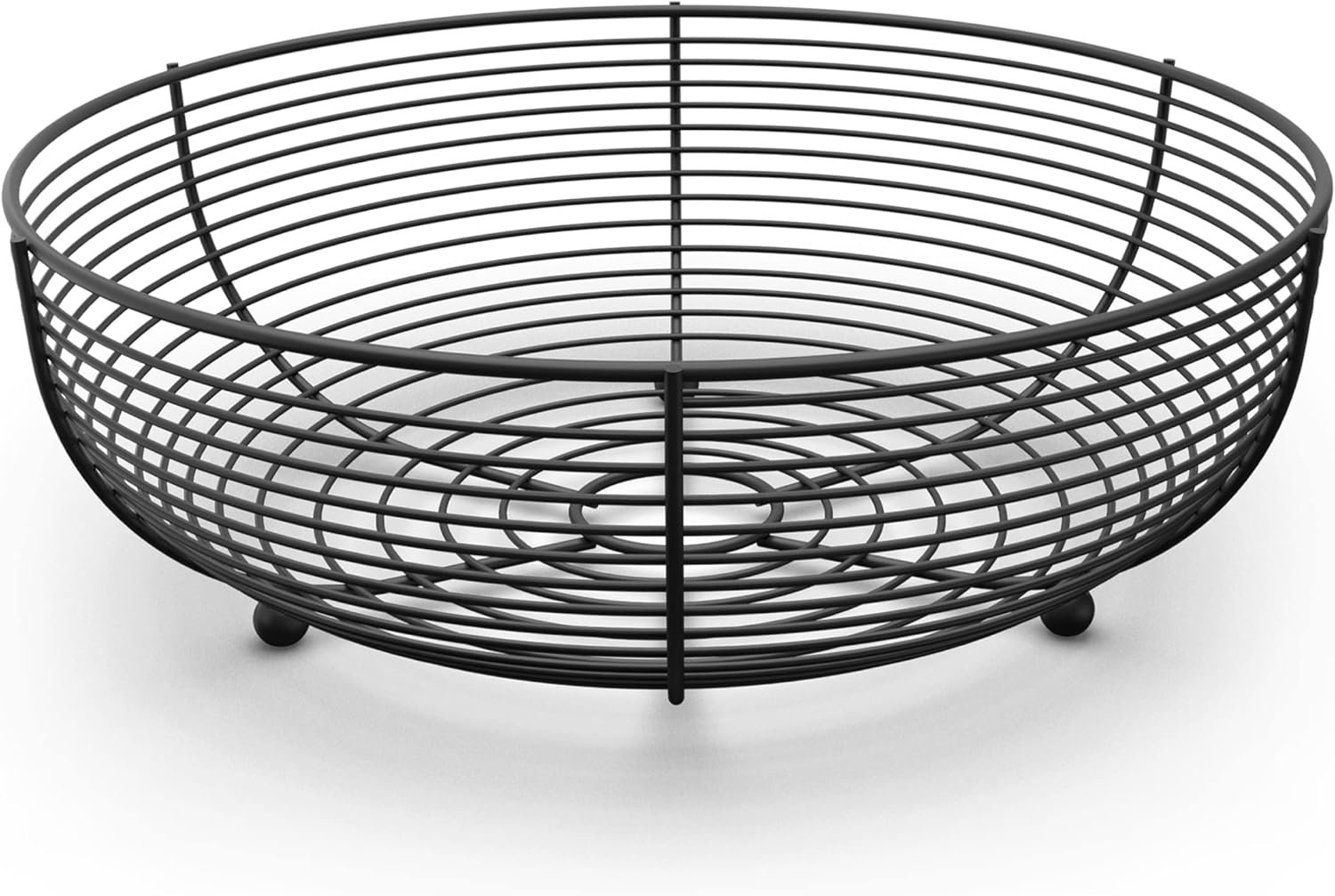CAXXA Countertop Fruit Bowl, Wire Basket for Fruits, Breads, Vegetables,Snacks, Black