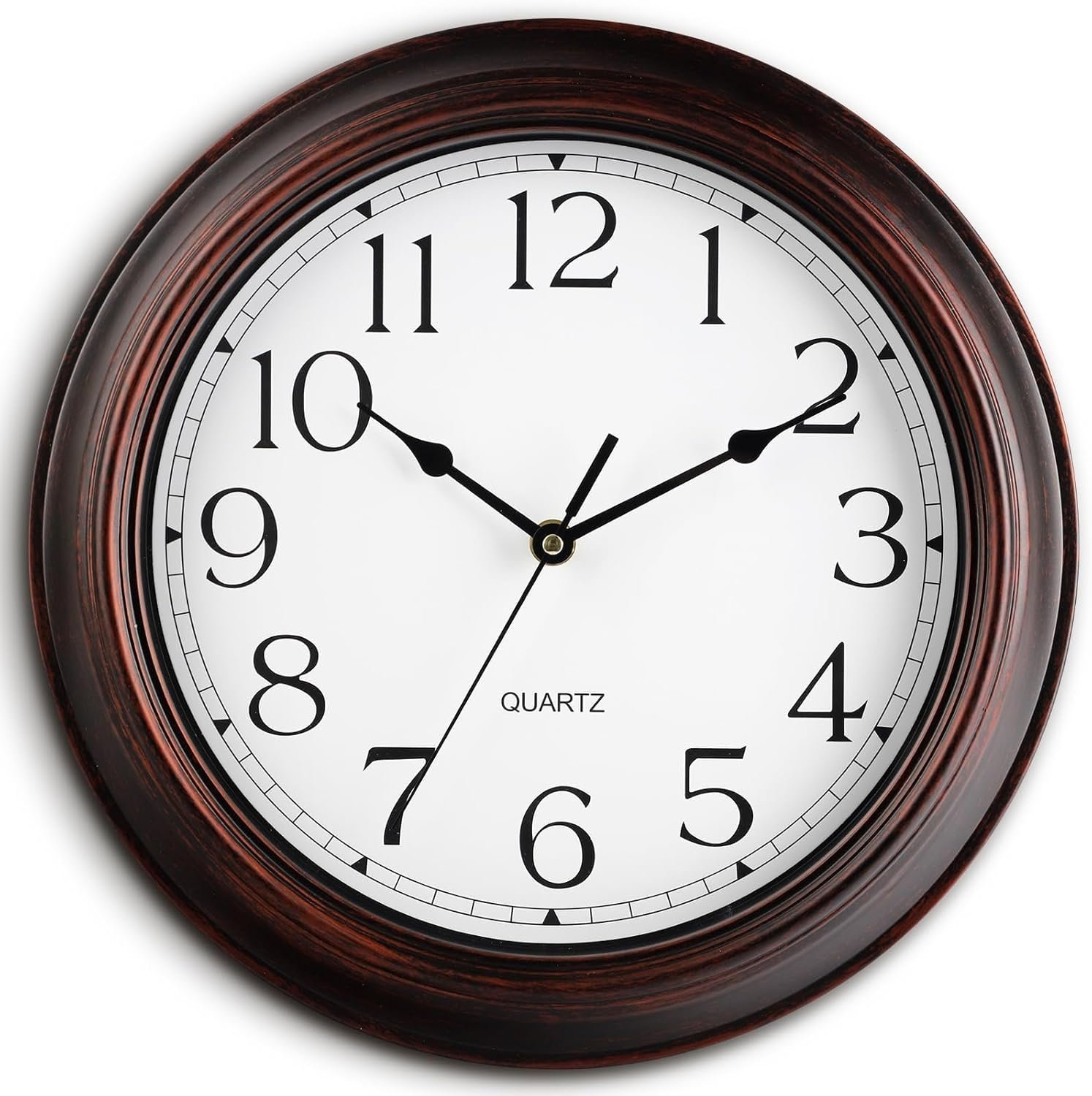 KECYET 14 Inch Wall Clocks Battery Operated Silent Non-Ticking Wall Clock Vintage Retro Rustic Style Decorative for Living Room Kitchen Farmhouse (Bronze)