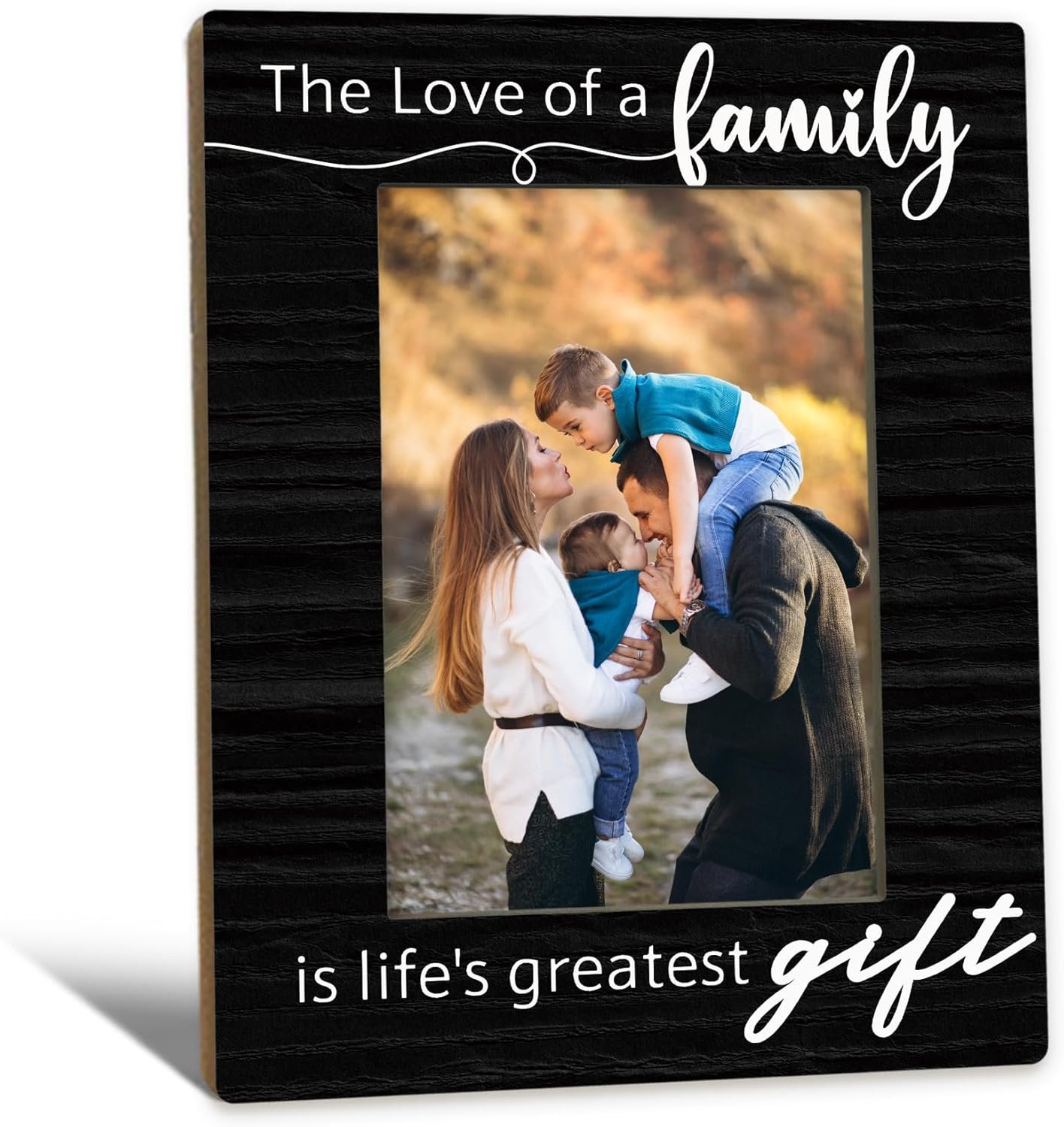 Family Picture Frame 5×7, Families Photo Frame, Christmas Birthday Gifts for Families Mom Dad, The Love of A Family is Life’s Greatest Gift Wooden Picture Photo Frames for Desk Home Room Decor