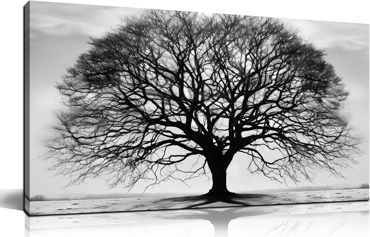 Prepeyssee Tree of Life Wall Art Large Artwork Black and White Wall Art Modern Landscape Nature Canvas Prints Decor for Living Room Bedroom Office Ready to Hang 20″x40″