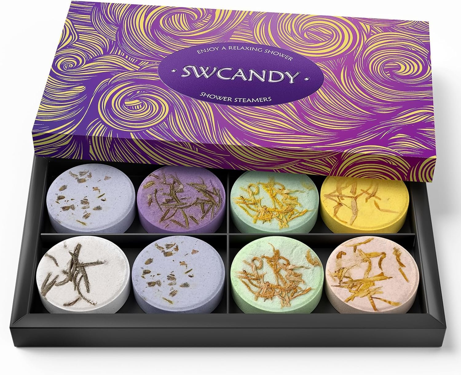 Shower Steamers Aromatherapy Birthday Gifts for Women – SWCANDY 8 Pcs Mothers Day Gifts, Mom Wife Daughter Grandma Sister Her Self Care with Natural Essential Oils Relaxation Home SPA Travel Holidays