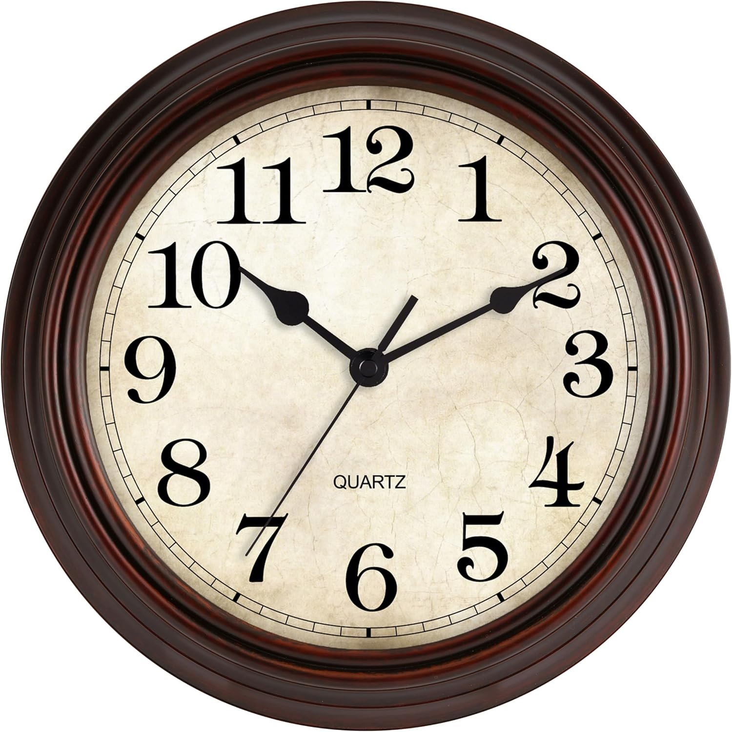 Wall Clock, Bronze Silent Non Ticking Battery Operated Clocks, Decorative for Living Room, Bedrooms, Kitchen, Office (14 inch)