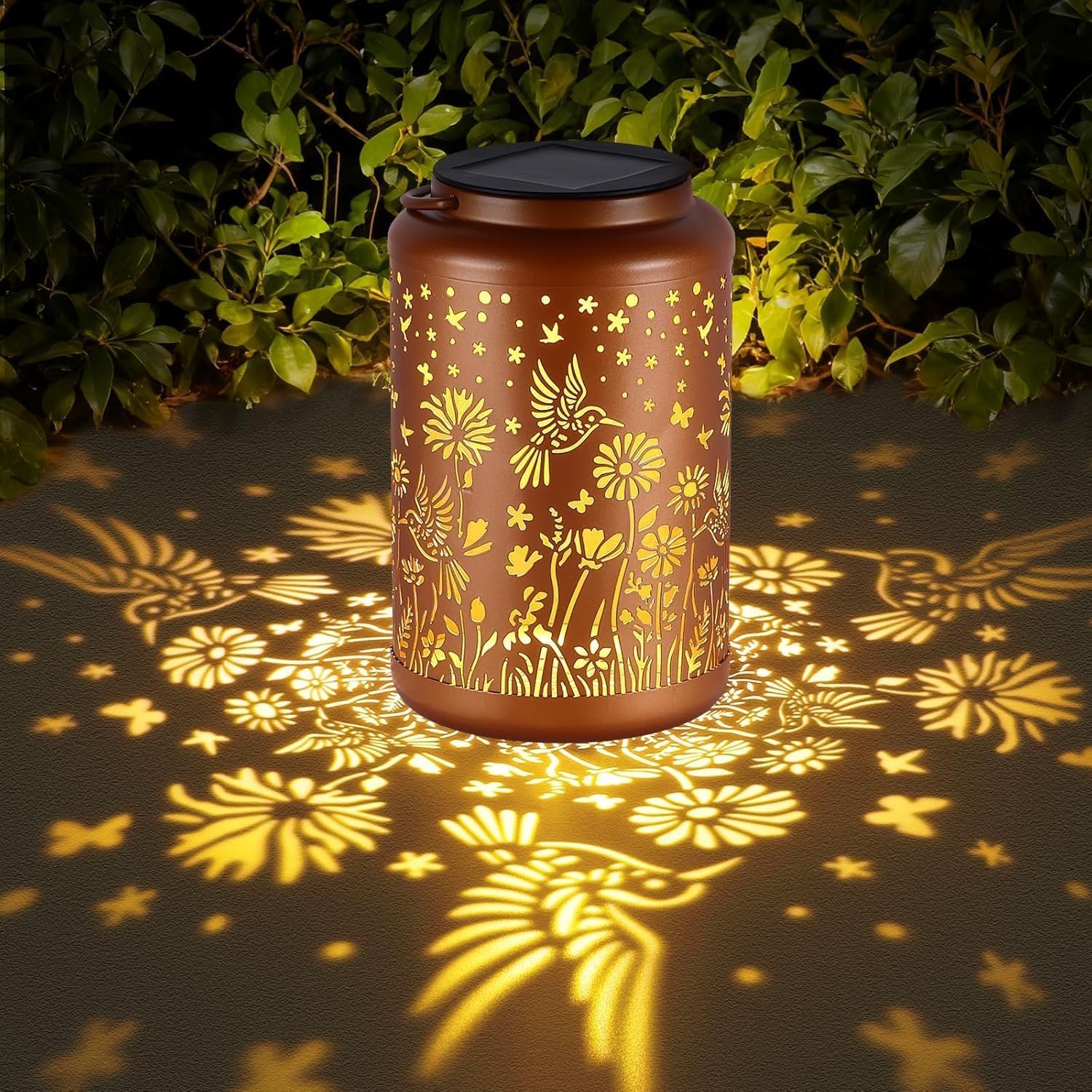 2 Pack Solar Lanterns Outdoor Waterproof Hummingbird Solar Lights Outdoor Waterproof for Garden, Backyard, Patio Decor, Birthday Gifts for Women Mom Grandma, Hanging Garden Lights for Outside