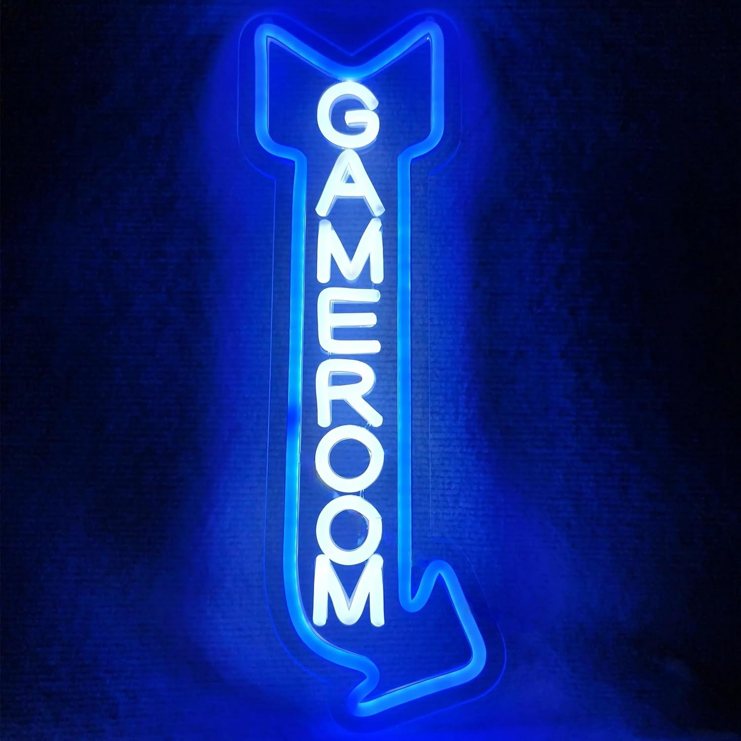 Game Room Neon Sign,Gaming Neon Light with Arrow for Teen Boy Bedroom Home Bar Gaming Club,Man cave,Gaming Room Wall Decor Gifts (game right blue)