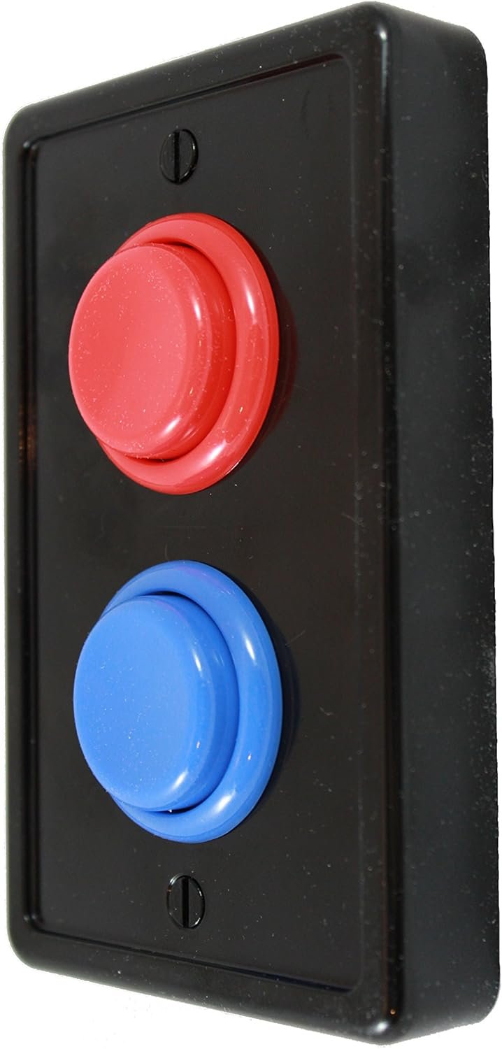 Arcade Light Switch Plate Cover, Single Switch (Black/Red/Blue), 1-Gang Standard Size Rocker Wall Plate, Game Room Decorator, Kid Bedroom Wallplate, Faceplate Replacement