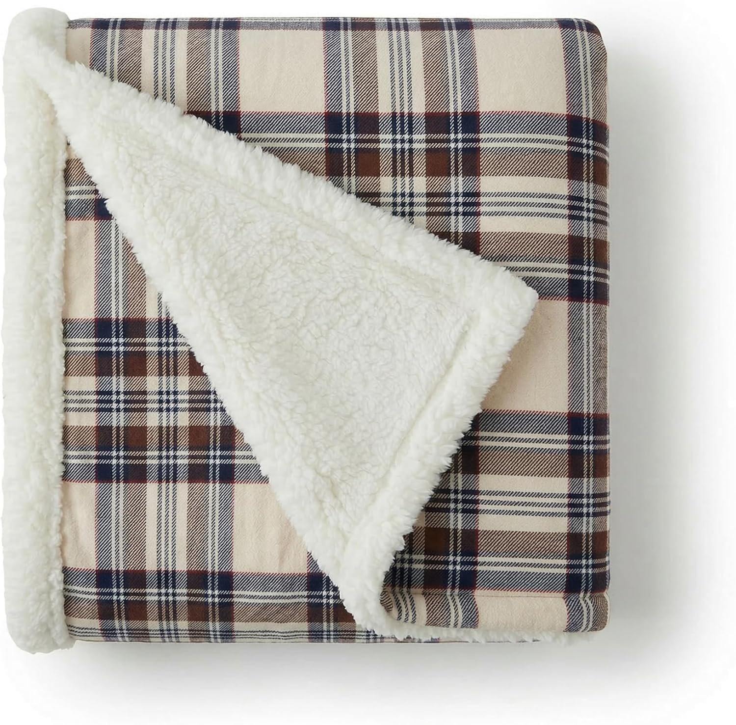 Eddie Bauer – Sherpa Throw Blanket for Couch 50×60 – Ultra Soft Reversible Fleece & Plush Sherpa Blanket, Warm Cozy Plaid Throw Blanket for Sofa, Bed, Living Room, Cabin Decor