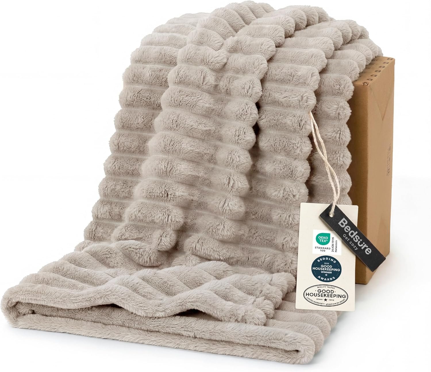 Bedsure GentleSoft Beige Throw Blanket for Couch – Teacher Appreciation Graduation Gifts Birthday Gifts for Women Her, Cozy Fleece Blankets for Women, Small Plush Fuzzy Throws for Girls, 50×60 Inches
