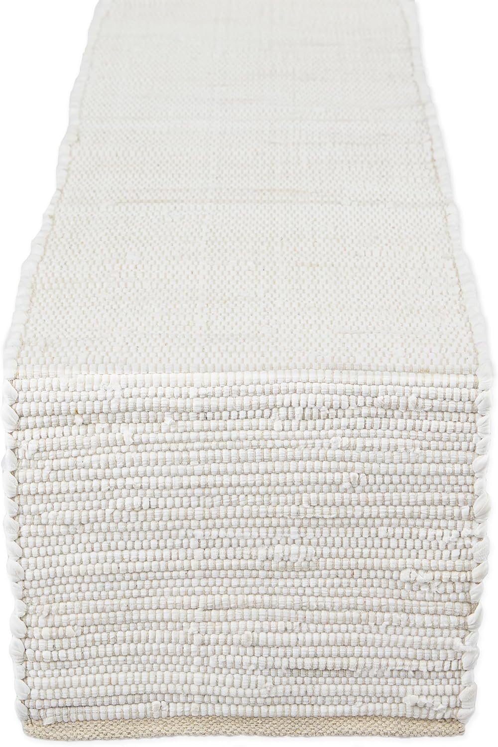 DII Handmade Chindi Tabletop, Reversible and Machine Washable, Table Runner, 14×72, Natural