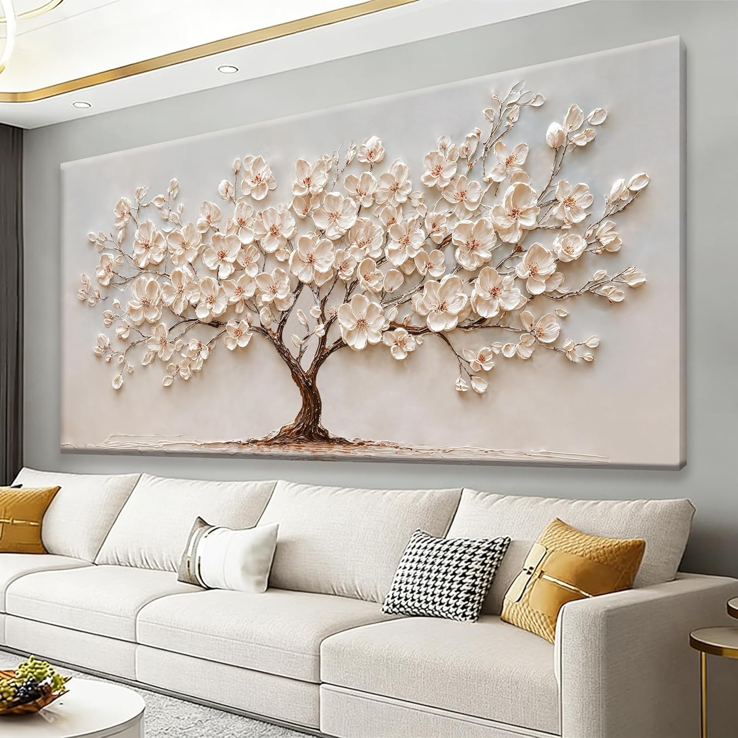 Canvas Art Wall Decor Modern Wall Art Pictures For Living Room Artwork for Walls Botanical Flower Wall Art Tree Of Life Wall Art Canvas Wall Art Decor Home Kitchen Office Wall Decoration 20″ X 40″