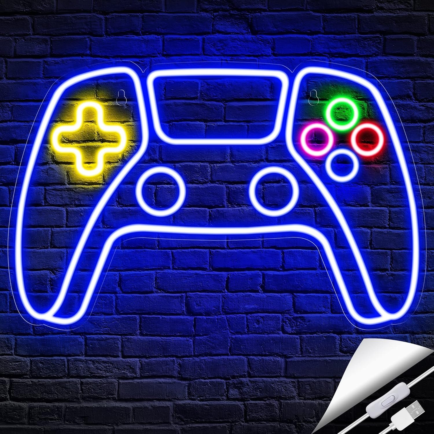 Kavaas Gamer Neon Sign, Neon Controller Sign for Gaming Room Decor – Gaming Neon Sign for Teen Boys Room Decor – Best Gamer Gifts for Teenage Boys, Kids