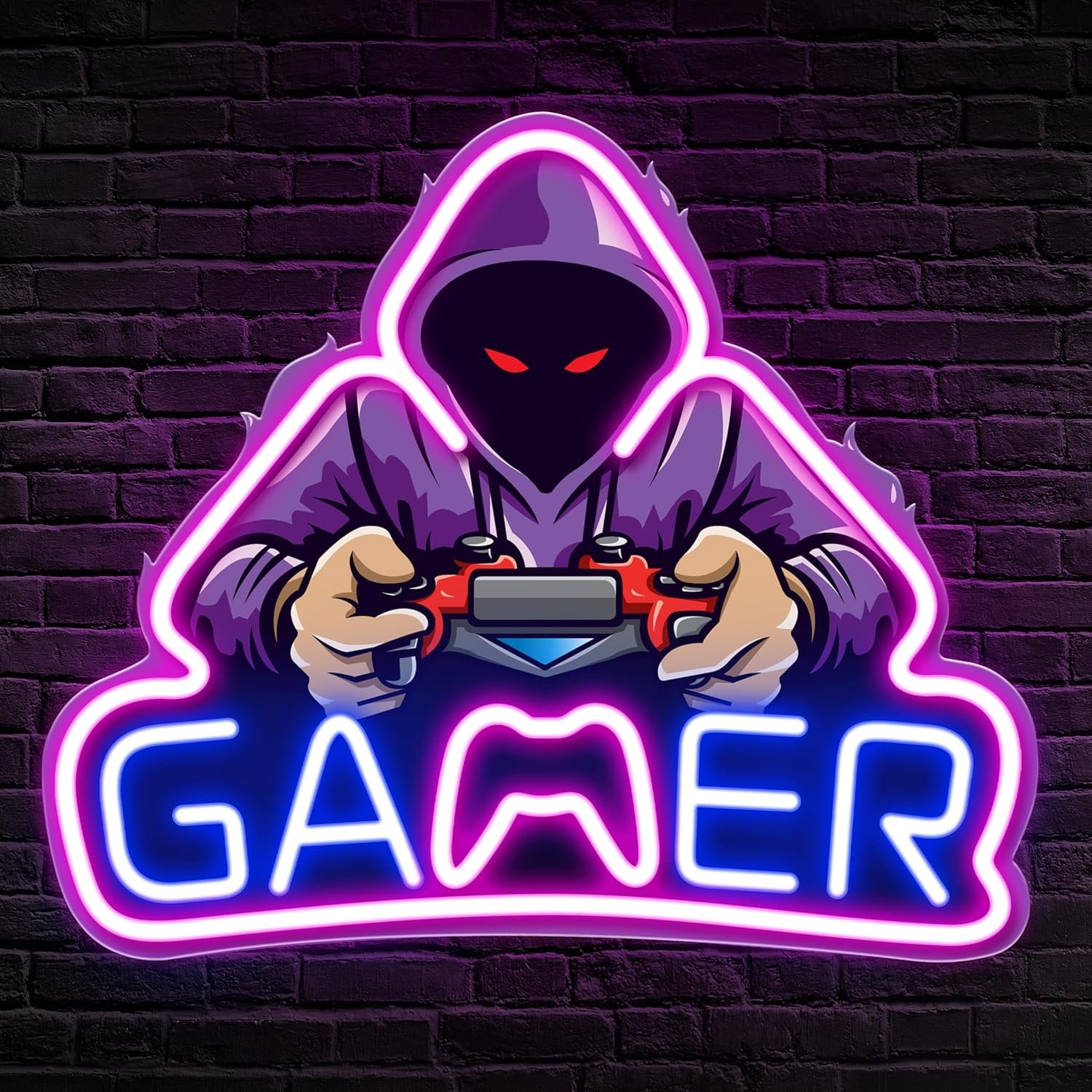 Kavaas Gamer Neon Sign, UV Printed Gaming Neon Sign for Gamer Room Decor – LED Video Game Neon Lights for Bedroom Boys, Gaming Wall decor – Best Gamer Gifts for Teenage Boys, Christmas