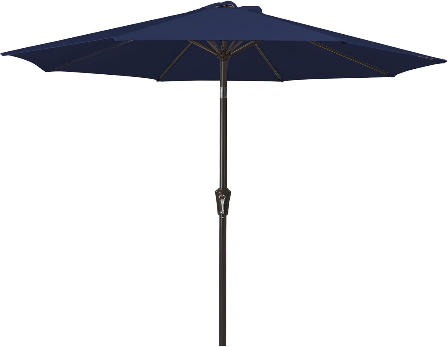 MEWAY 9ft Patio Umbrella Outdoor Table Umbrellas with Push Button Tilt and Crank, Market Umbrella 8 Sturdy Ribs for Deck, Garden, Pool and Backyard, Navy