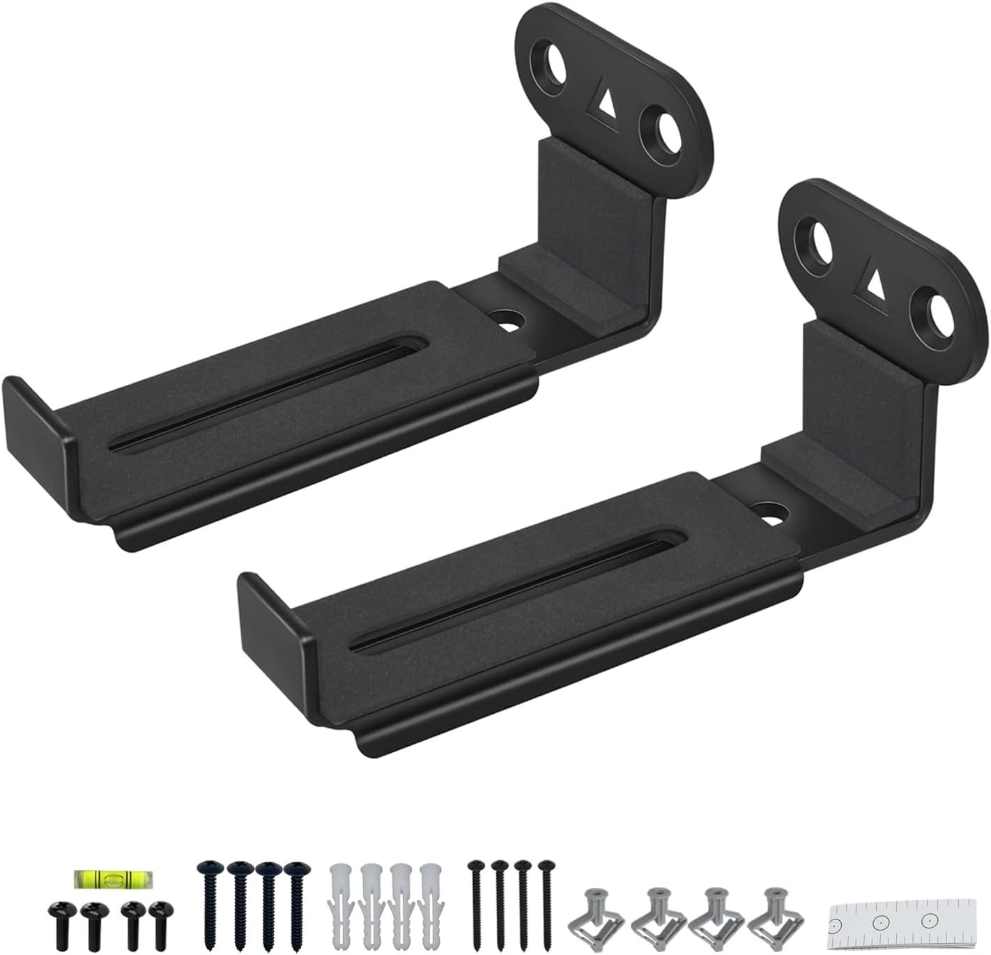 Soundbar Wall Mount,All Metal Sound Bar Mounts Under TV for Sonos,Samsung, Bose, Vizio, LG, Sony, JBL and More,Depth Adjustable 3.7”-6.3”, Hold up to 30 lbs,HD-118,2 Packs,Black