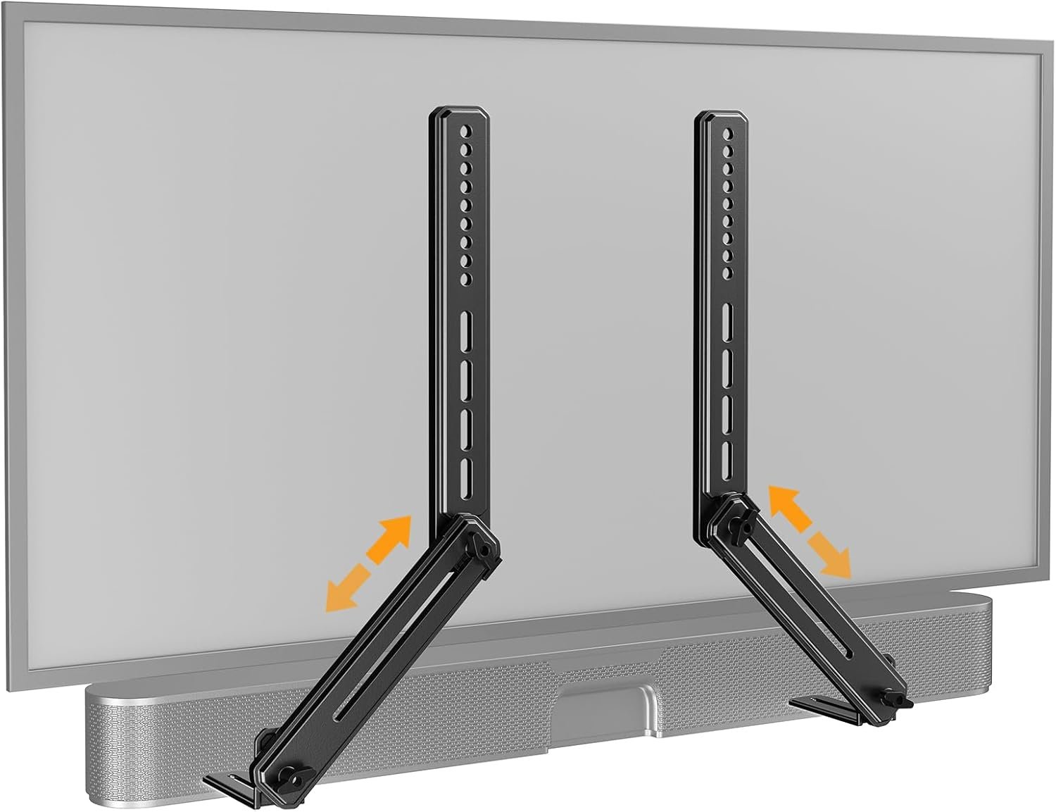 Perlegear Soundbar Mount with Adjustable Height, Sound bar Mount up to 15 lbs, Soundbar Mount Under or Above TV, Soundbar tv Mount Bracket with Detachable Long Extension Plates PGSM04B