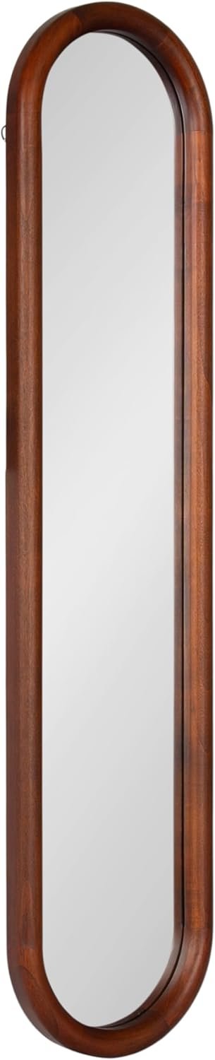 Kate and Laurel Talma Modern Slim Panel Wall Mirror, 9 x 36, Walnut Brown, Transitional Narrow Mirror for Use as Versatile Entryway or Bedroom Wall Decor