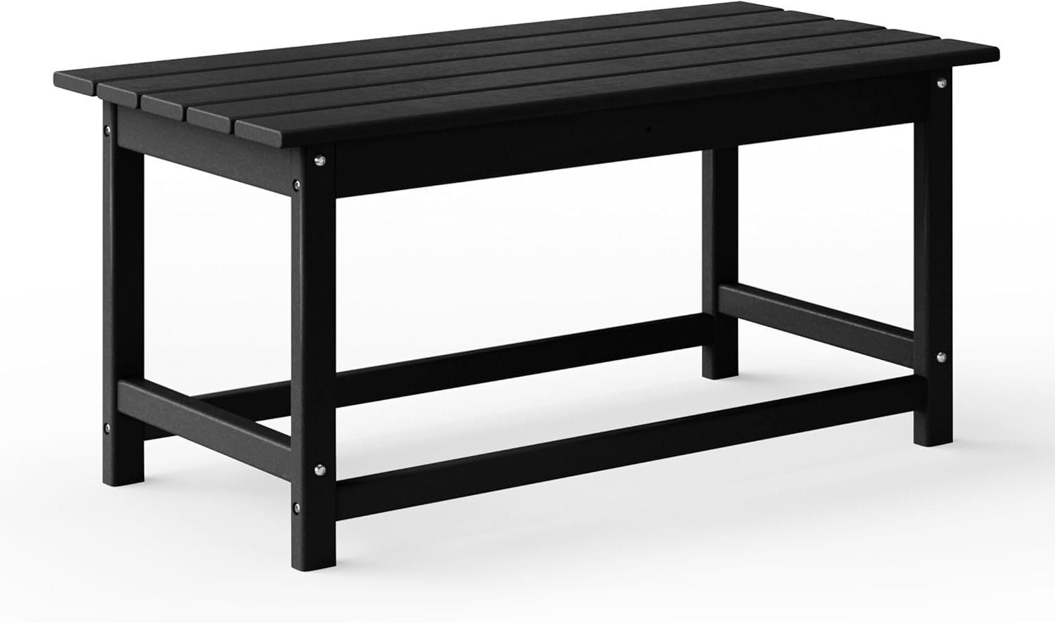 WestinTrends Malibu Outdoor Coffee Table, 35″ x 17.5″ All Weather Poly Lumber Patio Adirondack Coffee Table for Garden Lawn Porch Balcony, Black