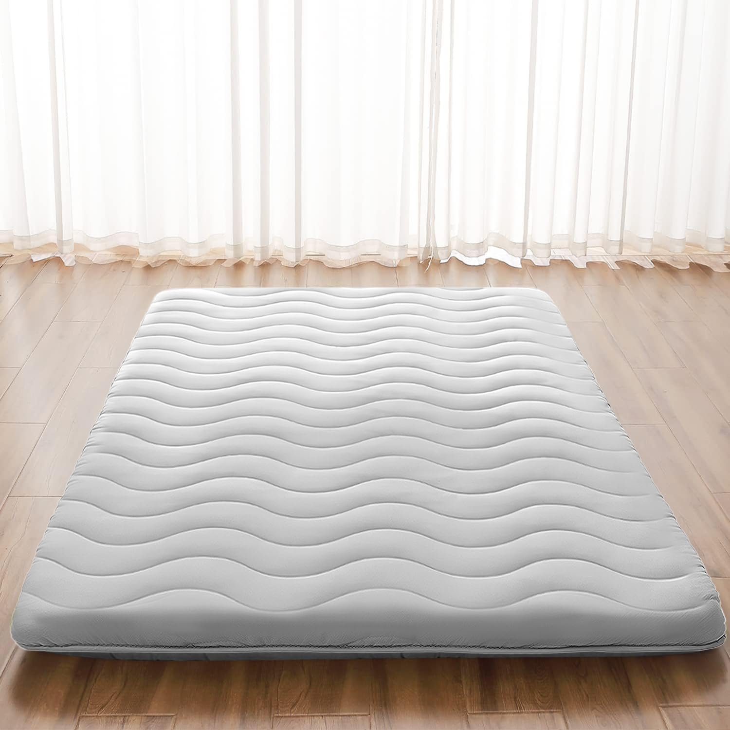 Japanese Futon Floor Mattress, 100% High Density Comfortable Foam, 3.5″ Thicken Foldable Mattress Tatami Mat Sleeping Pad, Ideal for Comfort and Support, Kids Floor Lounger Pillow Bed Sofa (Twin）
