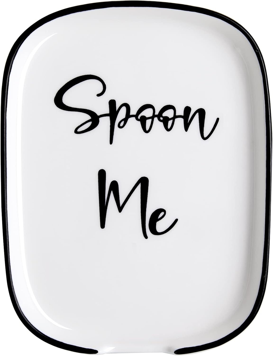 Ceramic Spoon Rest for Stove Top, Large Spoon Holder for Kitchen Counter, White Coffee Spoon Rest, Heat-Resistant Cooking Utensil Rest, Modern Farmhouse Kitchen Décor