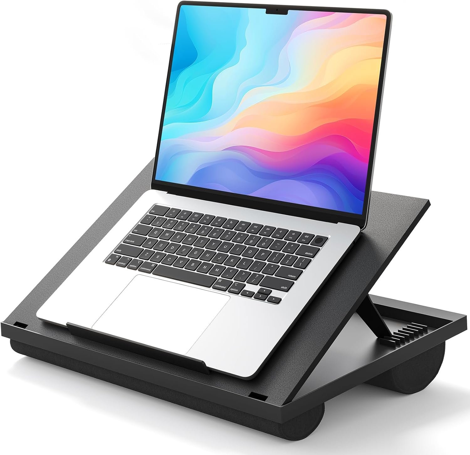 HUANUO Laptop Desk, Portable Laptop Stand Fits Up to 15.6 Inch Laptops, Adjustable with 8 Angles Lap Desks for Adults – Dual Cushion Desk for Sofa, Bed, Car or Work Table