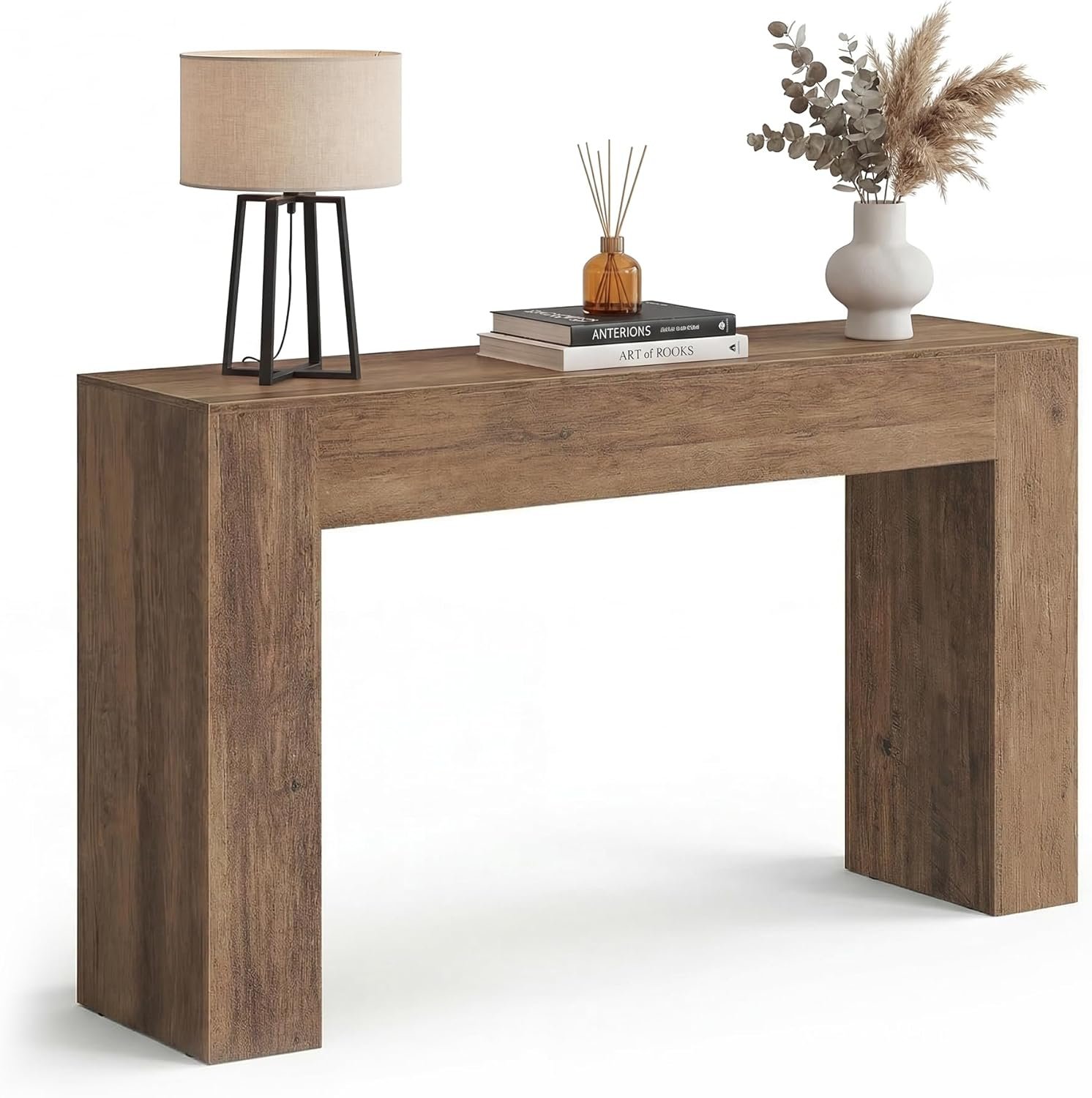 VASAGLE Entryway Table, Long Console Table, Thick Tabletop, Farmhouse Style, for Hallway, Behind the Couch, Living Room, Foyer, Easy Assembly, 11.8 x 47.2 x 31.5 Inches, Honey Brown ULNT144KB01S