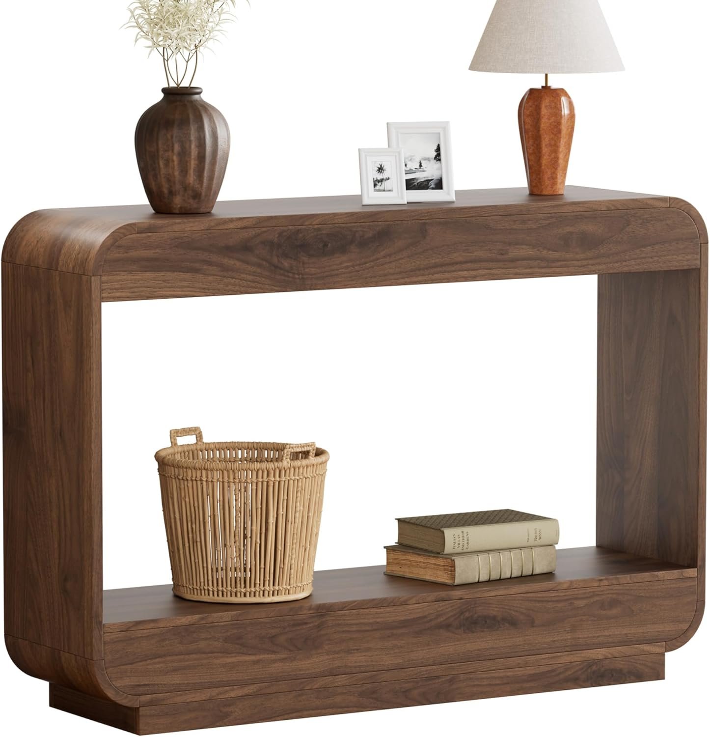 Lulive 43″ Waterfall Console Table for Entryway, Wooden Entryway Table, Farmhouse Behind Sofa Table for Living Room, Hallway, Entrance, Couch, Entry, Home Decor